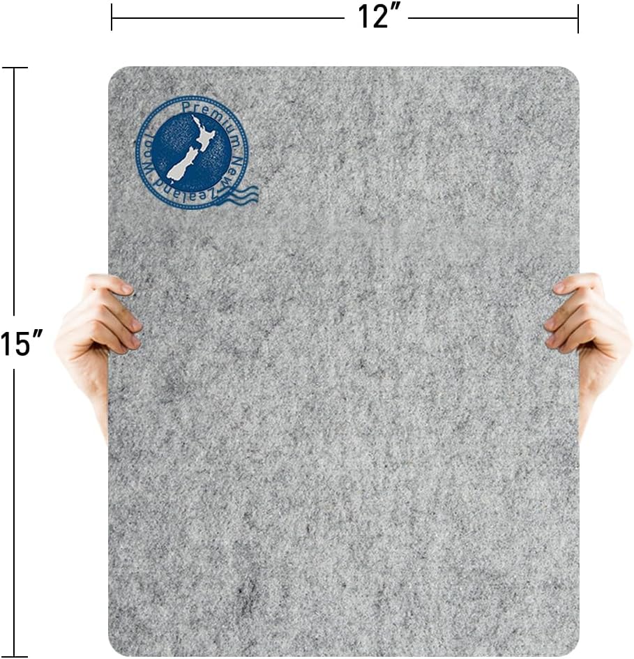 ZOMONETI 15" x 12" Wool Pressing Mat 100% New Zealand Felted Wool Ironing Mat Pad Blanket for Quilter, Sewing, Quilting Supplies and Notions
