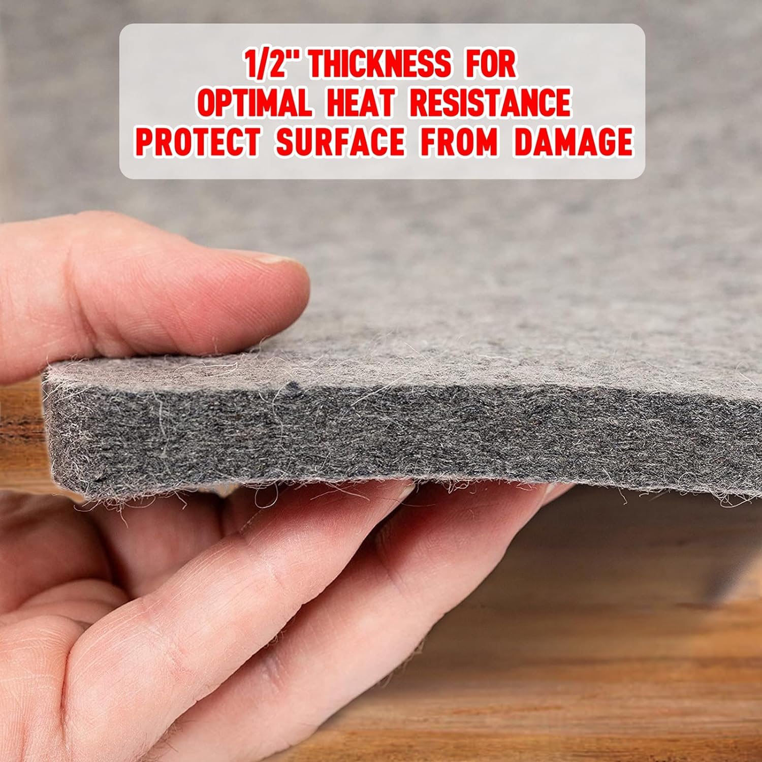 Alternative view of ZOMONETI 15" x 12" Wool Pressing Mat 100% New Zealand Felted Wool Ironing Mat Pad Blanket for Quilter, Sewing, Quilting Supplies and Notions