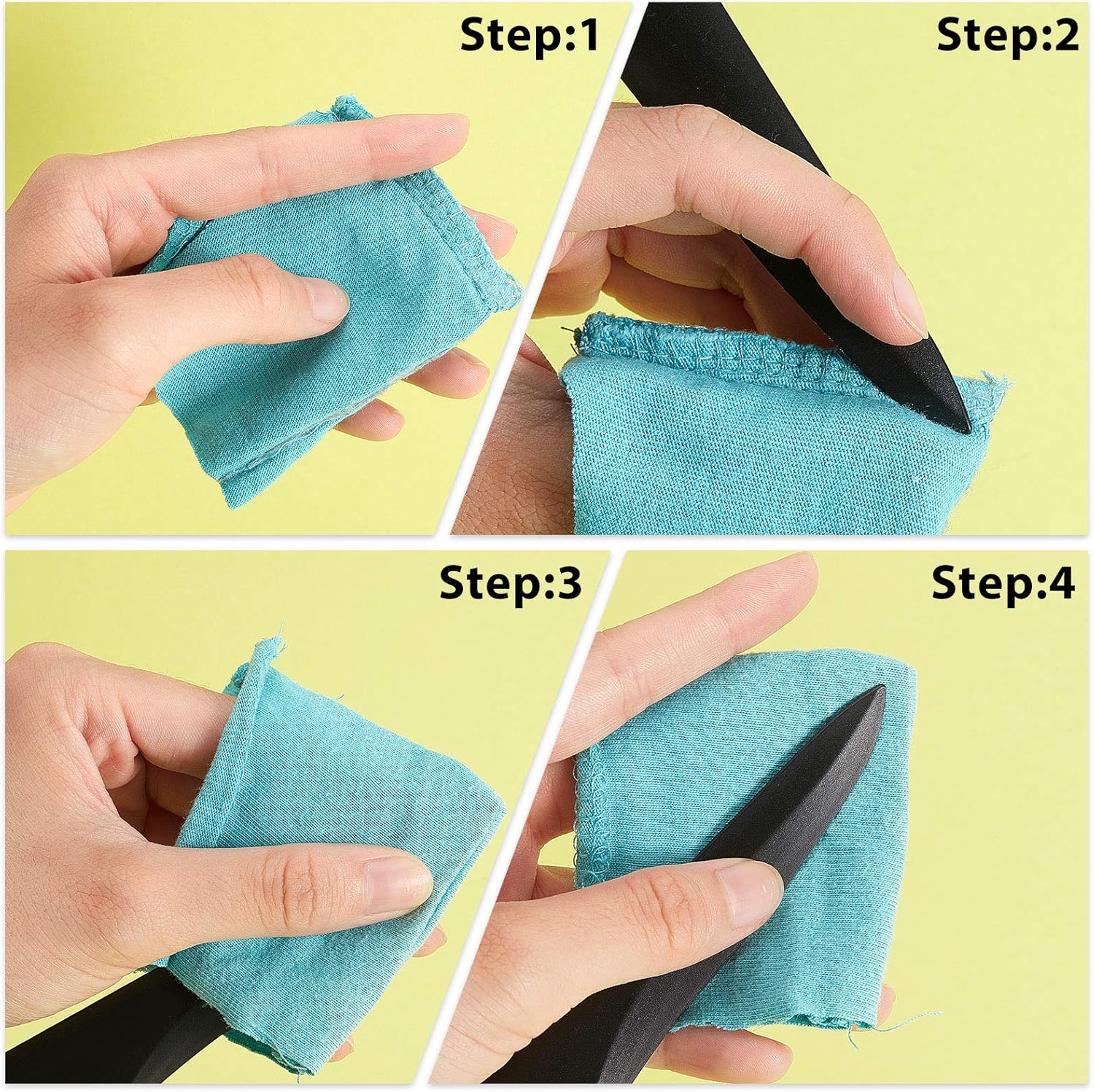 Alternative view of Outus 3 Pcs Point Turner Seam Creaser Tool for Sewing Quilting Pressing Seams and Marking Fabric Plastic Point Turner with Seam Creasing Edge for Dressmaking Tailoring Crafting(White, Black and Red)