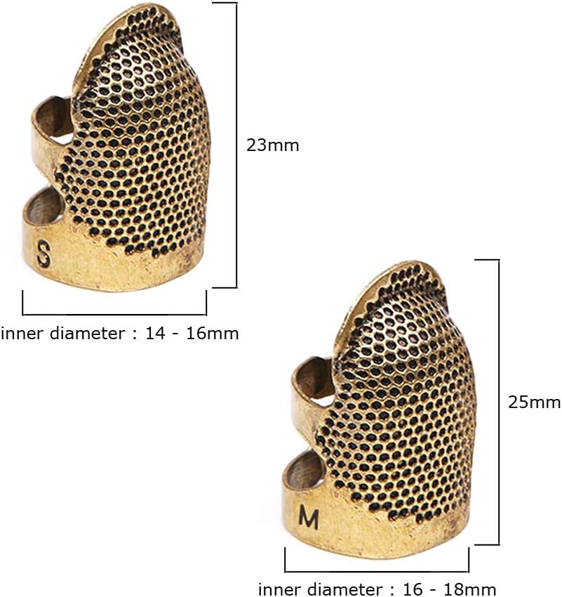 Alternative view of 4 Pack Sewing Thimble Finger Protector, Adjustable Finger Metal Shield Protector Pin Needles Sewing Quilting Craft Accessories DIY Sewing Tools Needlework(2 Sizes)