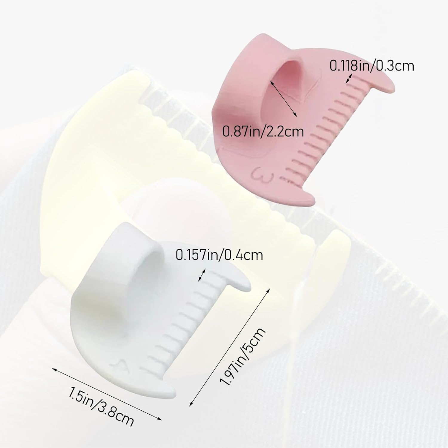 4PCS 3mm/4mm Edge Stitch Lock Sewing Gauge u2013 Thumb Guide Ruler for Precise Hemming, Quilting & Fabric Stitching, Lightweight DIY Sewing Tool Kit.(3mm/4mm)