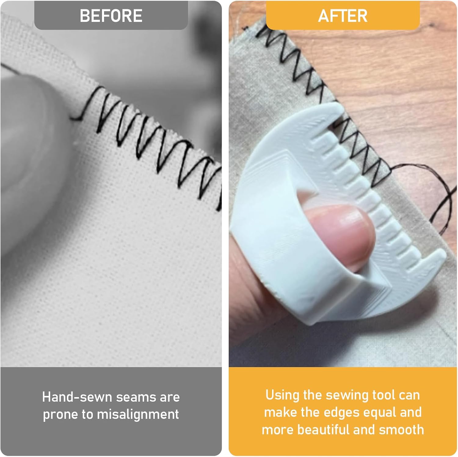 Alternative view of 4PCS 3mm/4mm Edge Stitch Lock Sewing Gauge u2013 Thumb Guide Ruler for Precise Hemming, Quilting & Fabric Stitching, Lightweight DIY Sewing Tool Kit.(3mm/4mm)