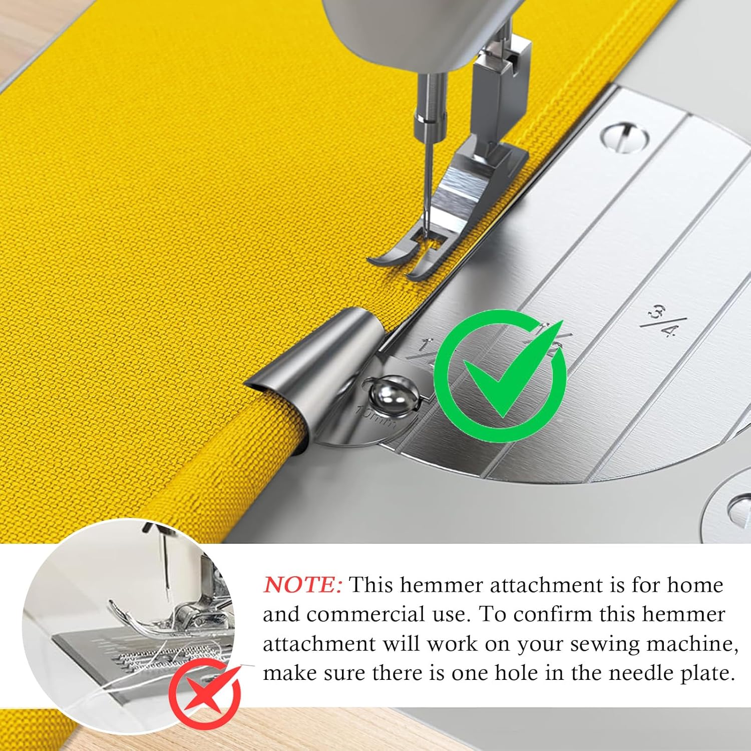 TIGARI Rolled Hem Presser Foot, Sewing Rolled Hemmer Foot, 7/8/9/10mm Wide Rolled Hem Pressure Foot Sewing Machine Feet Hemming Machine Hand Sewing Machine Sewing Accessories