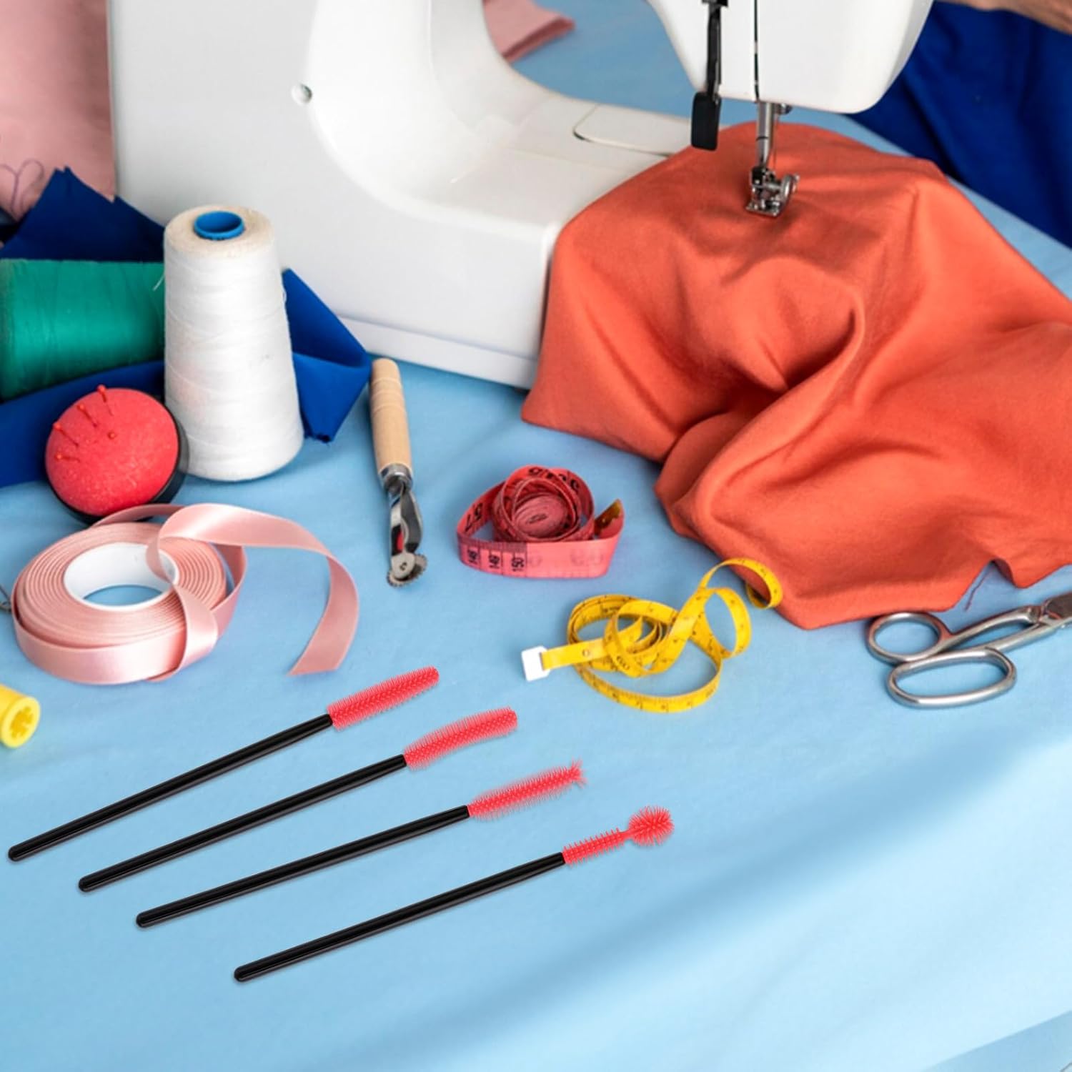 20Pcs Sewing Notions Quilting Notions Supplies Sewing Machine Cleaning Brush Sewings Supplies Quilting Accessories Reusable Silicone Gadgets for Nook Cranny Spool Gaps