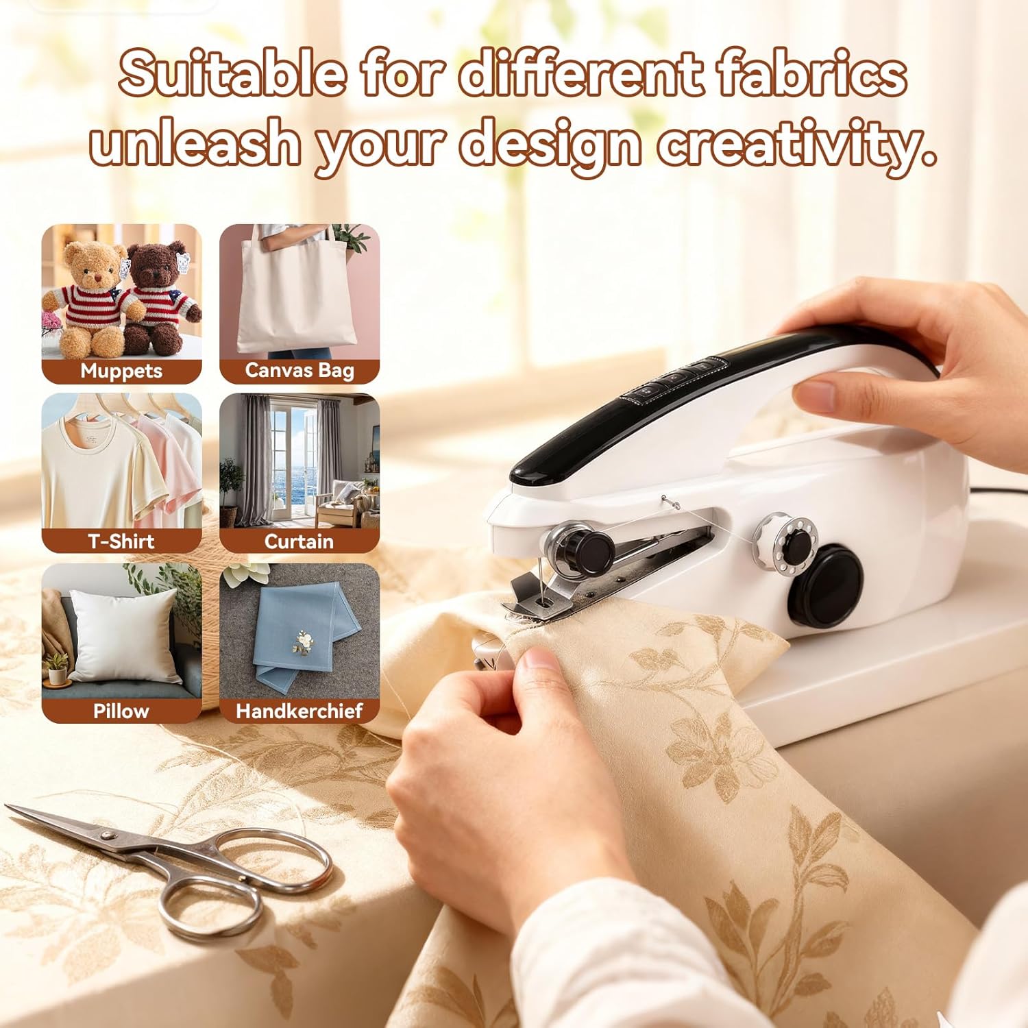 Alternative view of Handheld Sewing Machine,Portable,Mini Sewing Machine,Easy to Use,Fast Sewing Speed,Suitable for Sewing Clothes,Fabric,DIY Home Machine for Beginners