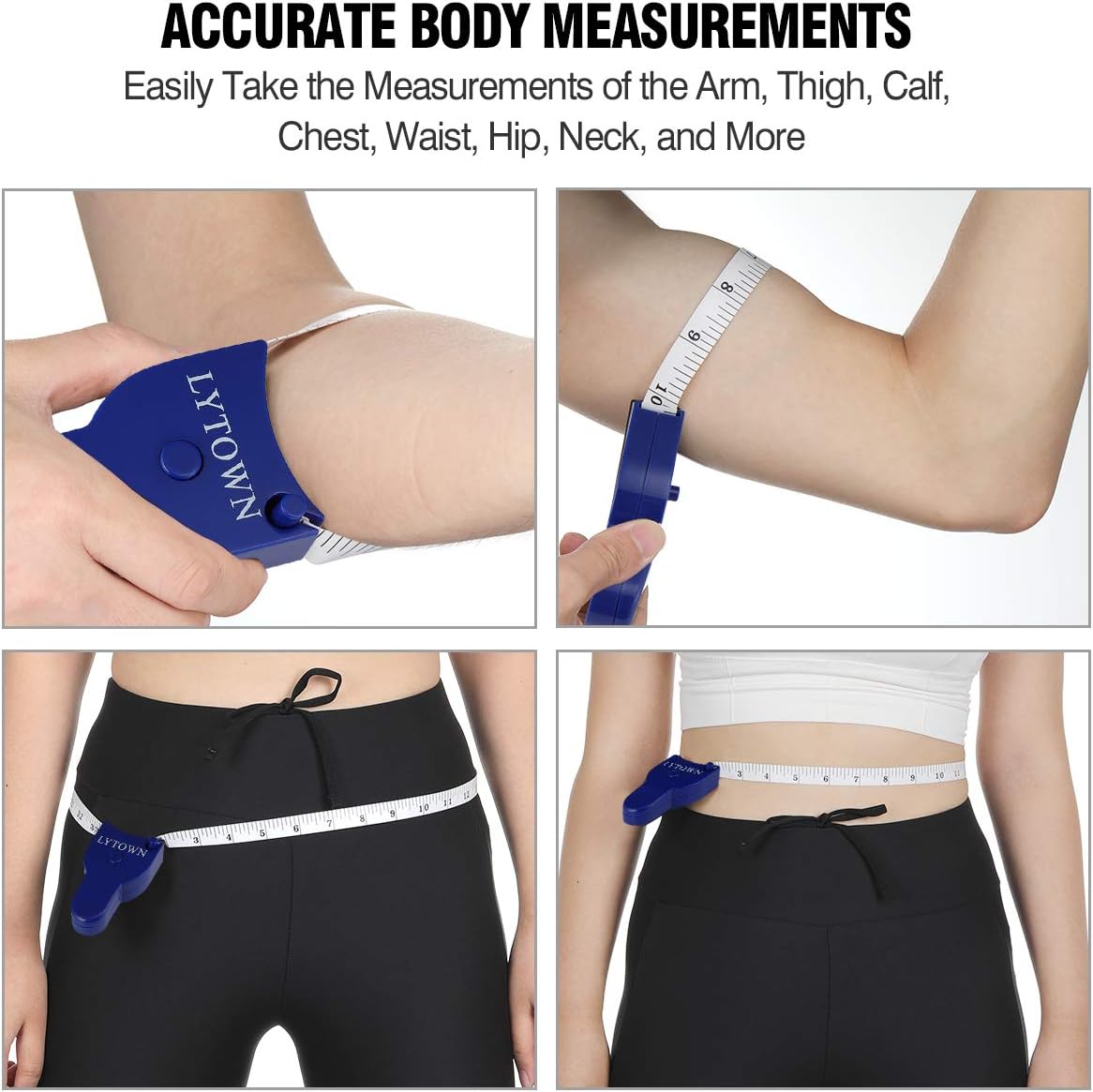 2PCS Body Measure Tape 60inch (150cm), Automatic Telescopic Tape Measure for Body Measurement & Weight Loss, Accurate Tape Measure for Tailor, Sewing, Fitness, Handcrafts, Clothes