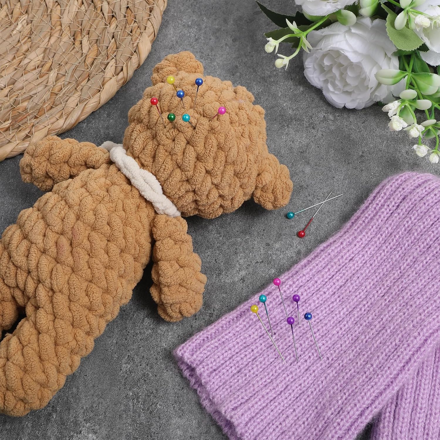 300Pcs Sewing Pins, Straight Pins Sewing, Sewings Pin with Heads Quilting Pin for Fabric, Sew ing Notions for DIY Sewings Craft Dressmaker Jewelry Decoration Fabric