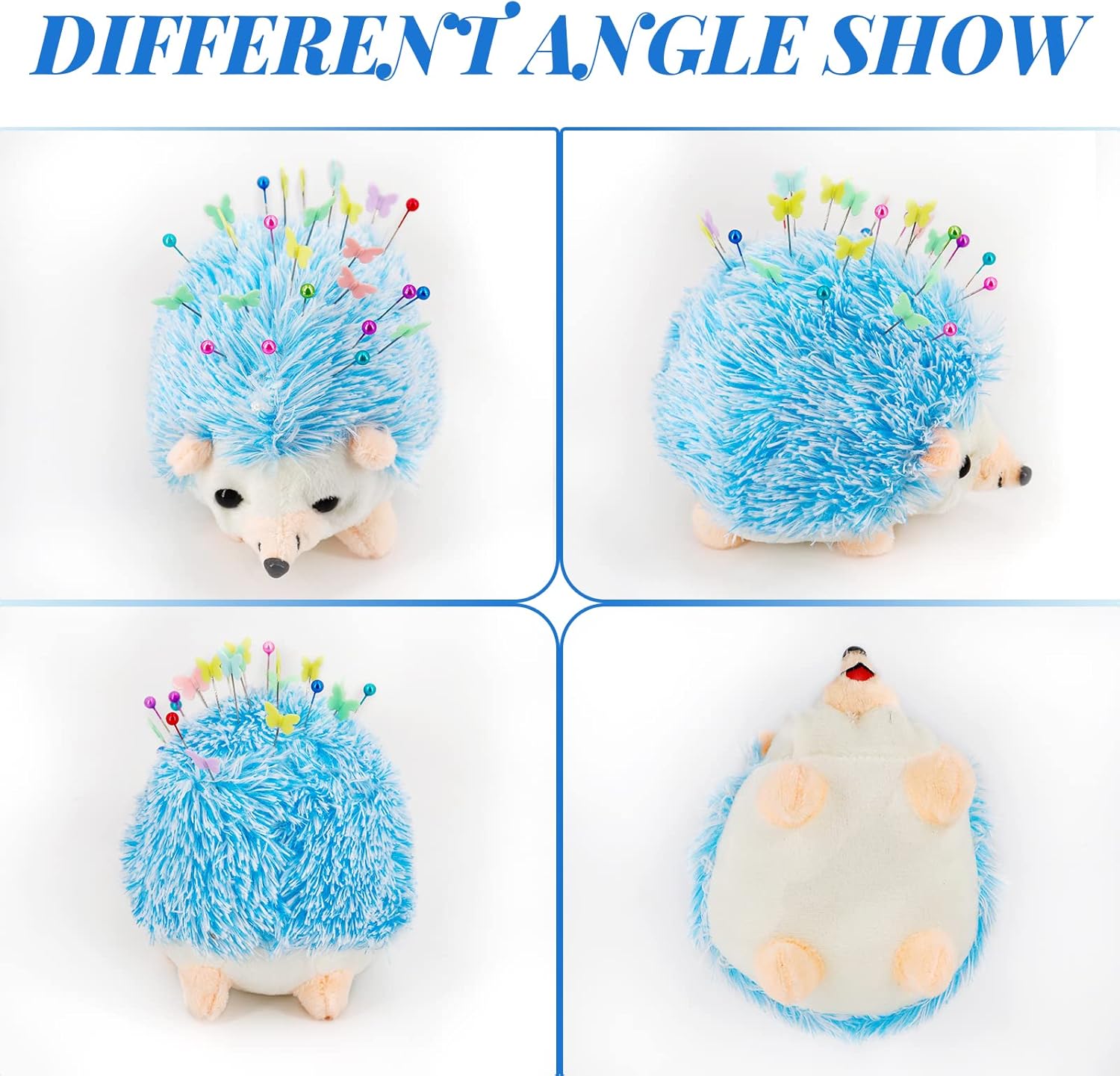 SolidGnik 2 Hedgehog Sewing Pincushion with 200 Pieces Sewing Pins Set for Sewing DIY Projects