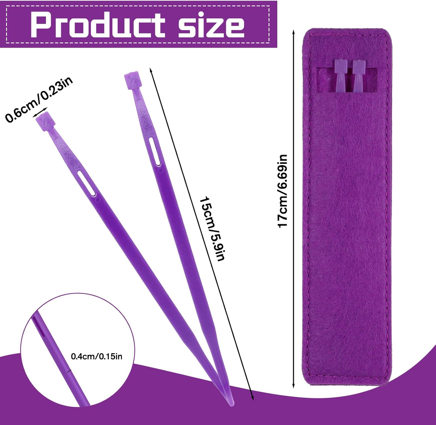 2PCS Sewing Tools That Purple Thang Sewing Supplies and Accessories Sewing Notions Sewing Products Bodkin Sewing Tool Versatile Sewing Accessories and Supplies for Sewing Craft Projects