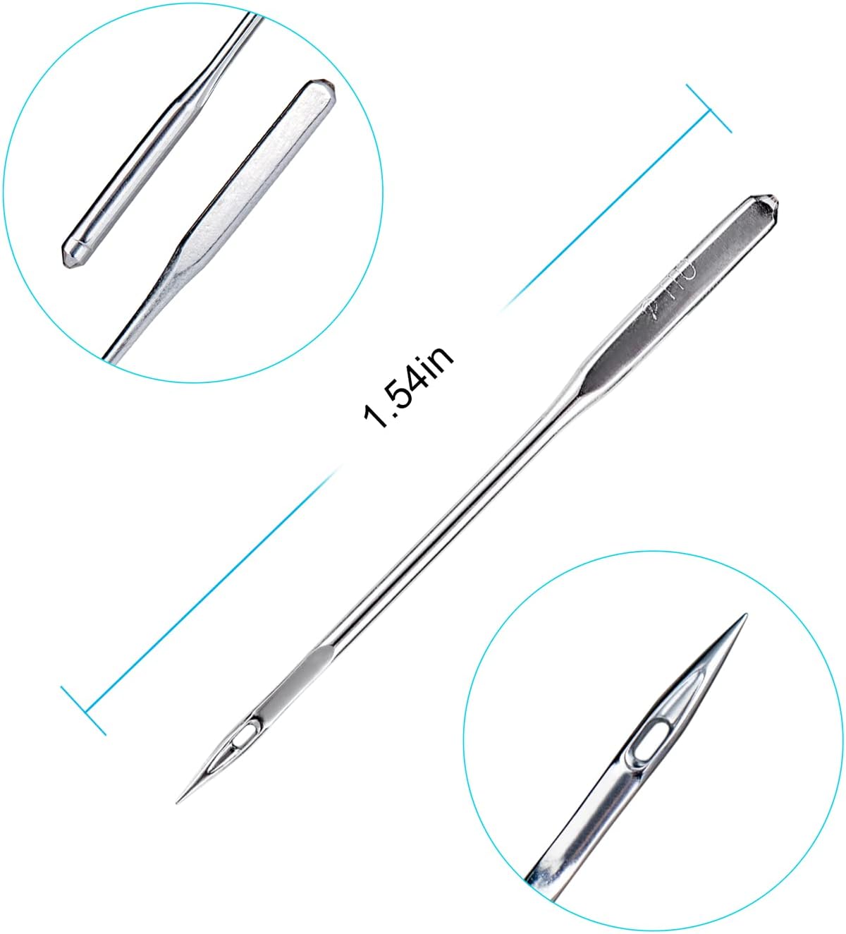 Alternative view of Sewing Machine Needles, 50 PCS Universal Sewing Machine Needle, Compatible with Singer, Brother, Janome, Varmax, Sizes HAX1 65/9, 75/11, 90/14, 100/16, 110/18 (50 PCS)