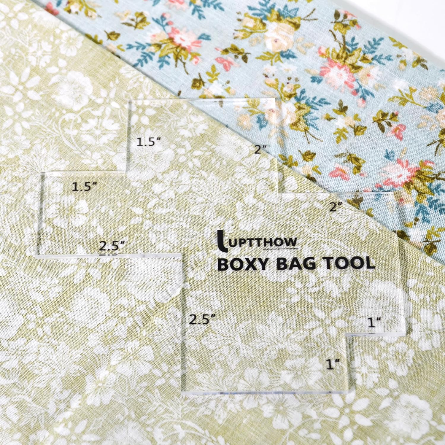 Alternative view of UPTTHOW 3Pcs Boxy Bag Making Templates Notion for Beginners, Clear Acrylic Sewing Tools Set with Boxed Bag, Curve Bag, Zip Pocket