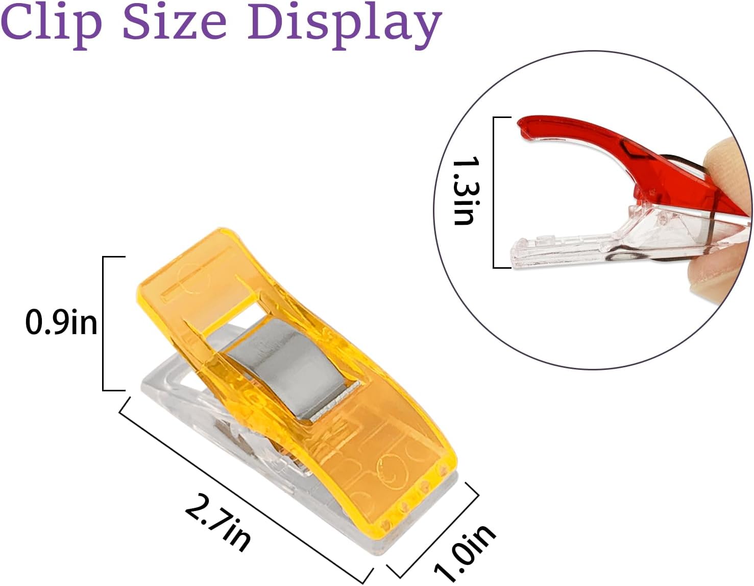 Alternative view of GDMINLO 100 Pcs Multipurpose Sewing Clips, Premium Plastic Clips Sewing Notions for Sewing Quilting Supplies Crafting Tools, Assorted Colors, 1 Sewing Tape Measure with Box
