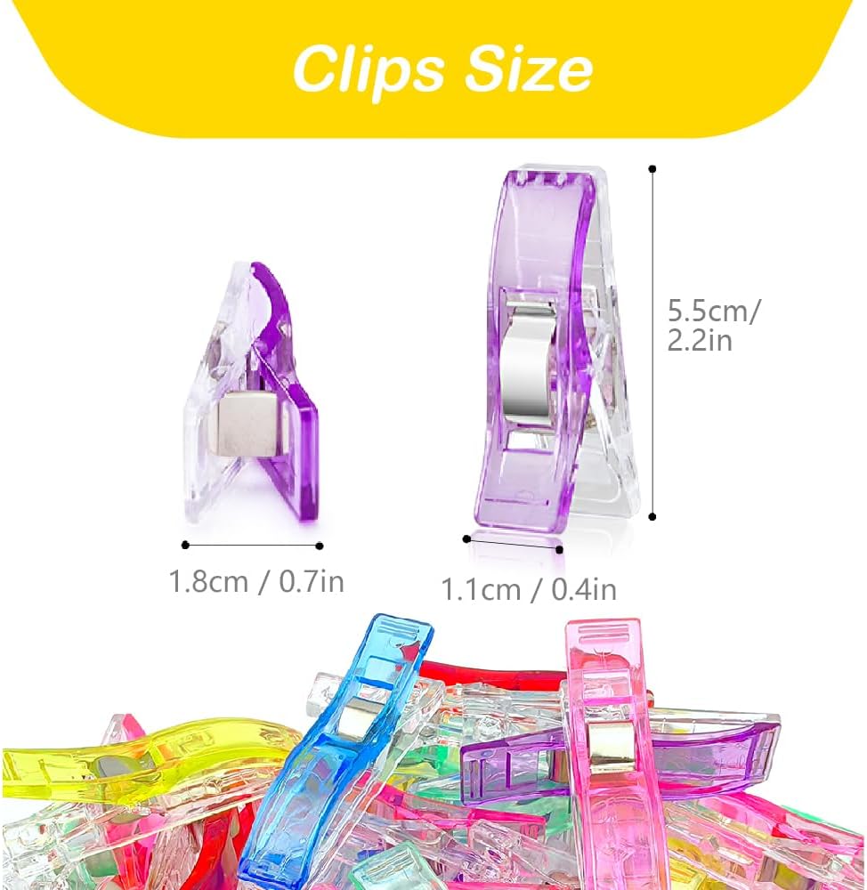 Large Sewing Clips for Fabric and Quilting 30 Pcs, KOLUP Jumbo Quilting Clips and Sewing Fabric Clips Crafting Tools Assorted Colors Premium Plastic Clips Sewing Notions for Sewing Quilting Supplies