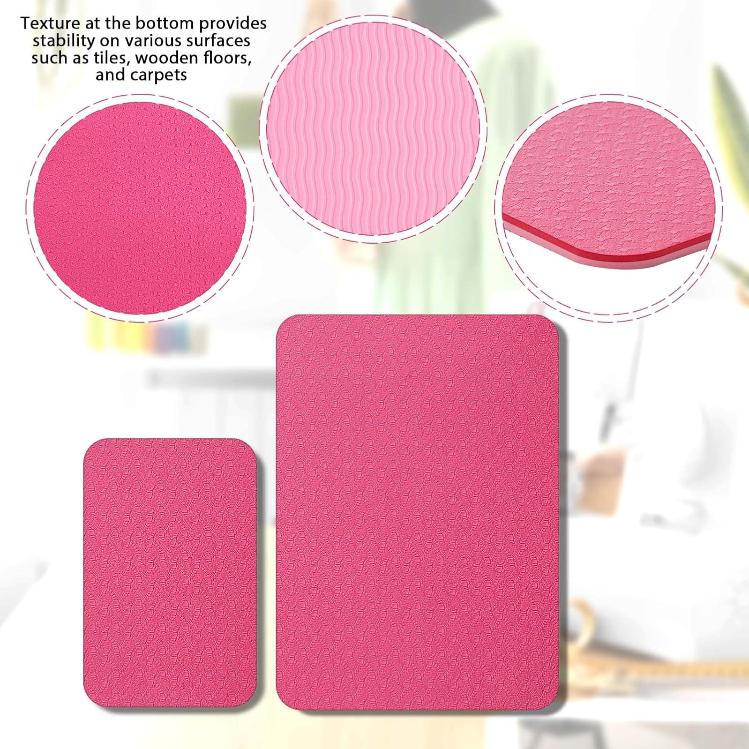 Alternative view of 2 Pcs Sewing Machine Muffling Mat Pedal Sewing Mat Reduce Vibrations Noise No Slip Machine Accessories for Quilting(15" X 20" and 9" X 14",Red Pink)