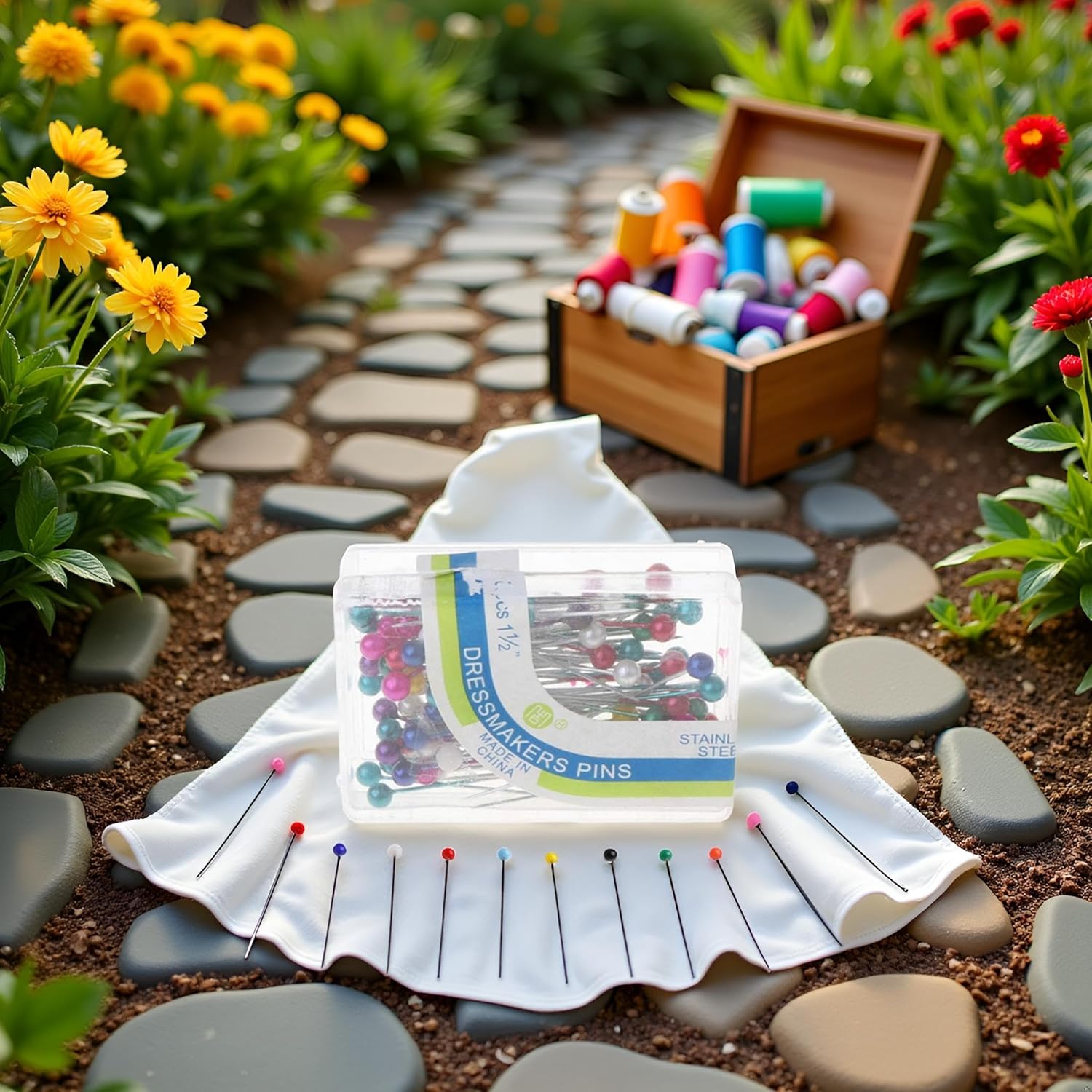 100 Pcs Dressmaking Sewing Pin Straight Pins Round for Head Color Corsage Head Pins 3 Inch Sewing Notions and Supplies