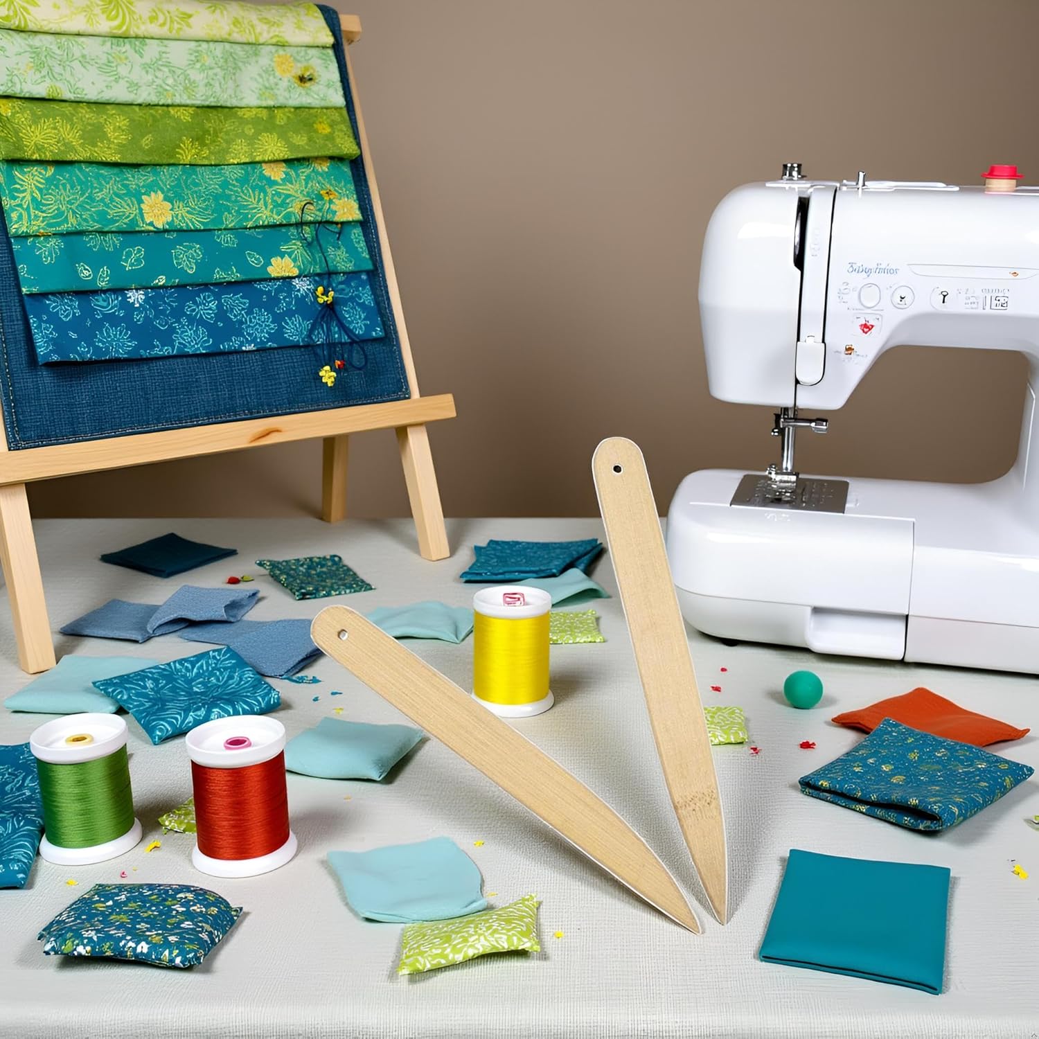 Alternative view of 1 Set Bamboo Point Tuner Seam Creaser Creases Sewing Tool for Patchwork Crimping Seam Presser Tool for Sewing Quilting Bamboo Point Turner for Sewing, Sewing Seam Rippers, Sewing Tools