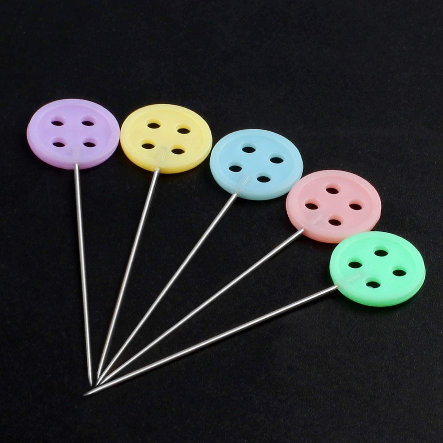 Alternative view of 200 PCS Flat Head Pins, Straight Pins, Sewing Pins for Fabric, Button Colored Heads Quilting Pins, Boxed for Sewing DIY (Assorted Colors), Mixed