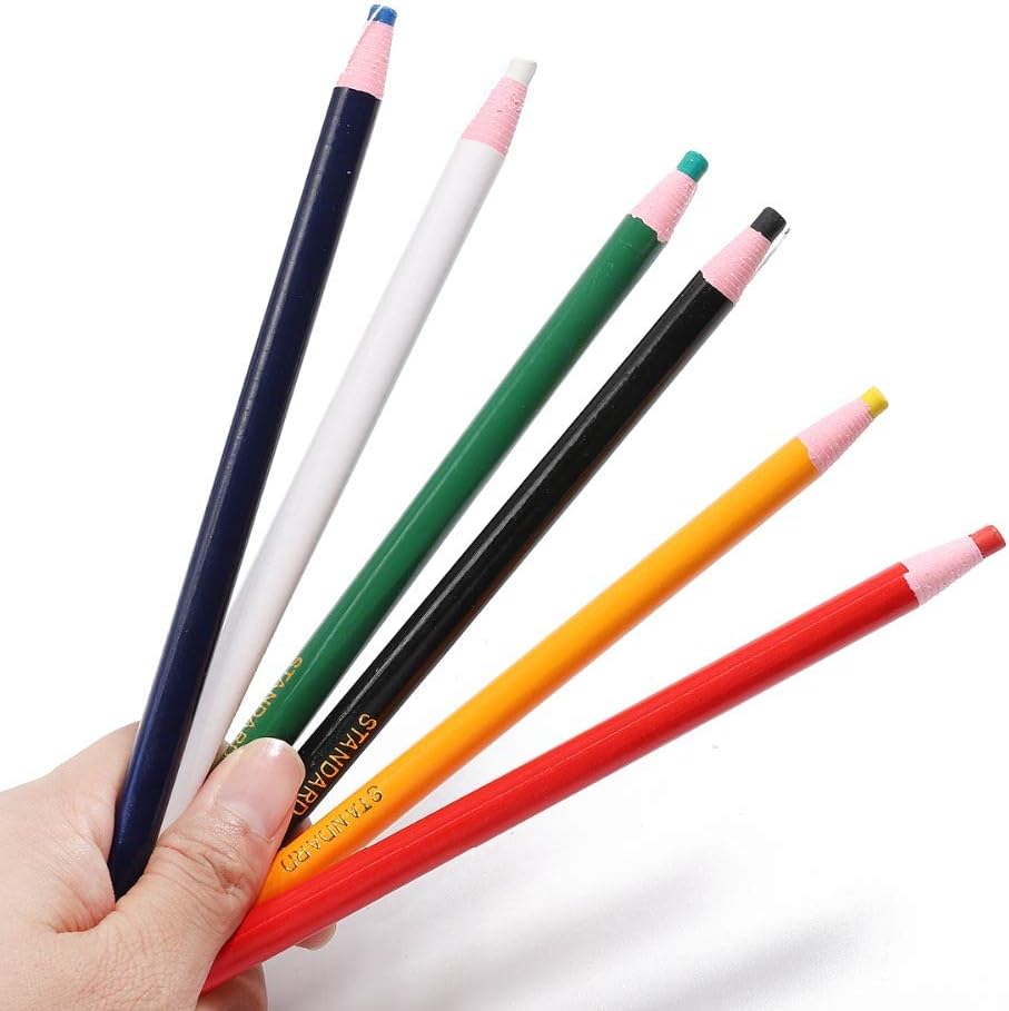 Alternative view of Lohas Select 12 Pieces Sewing Mark Pencil Tailor's Marking and Tracing Tools Free Cutting Crayons Sewing Fabric Pencil 6 Colors (6 Colors)
