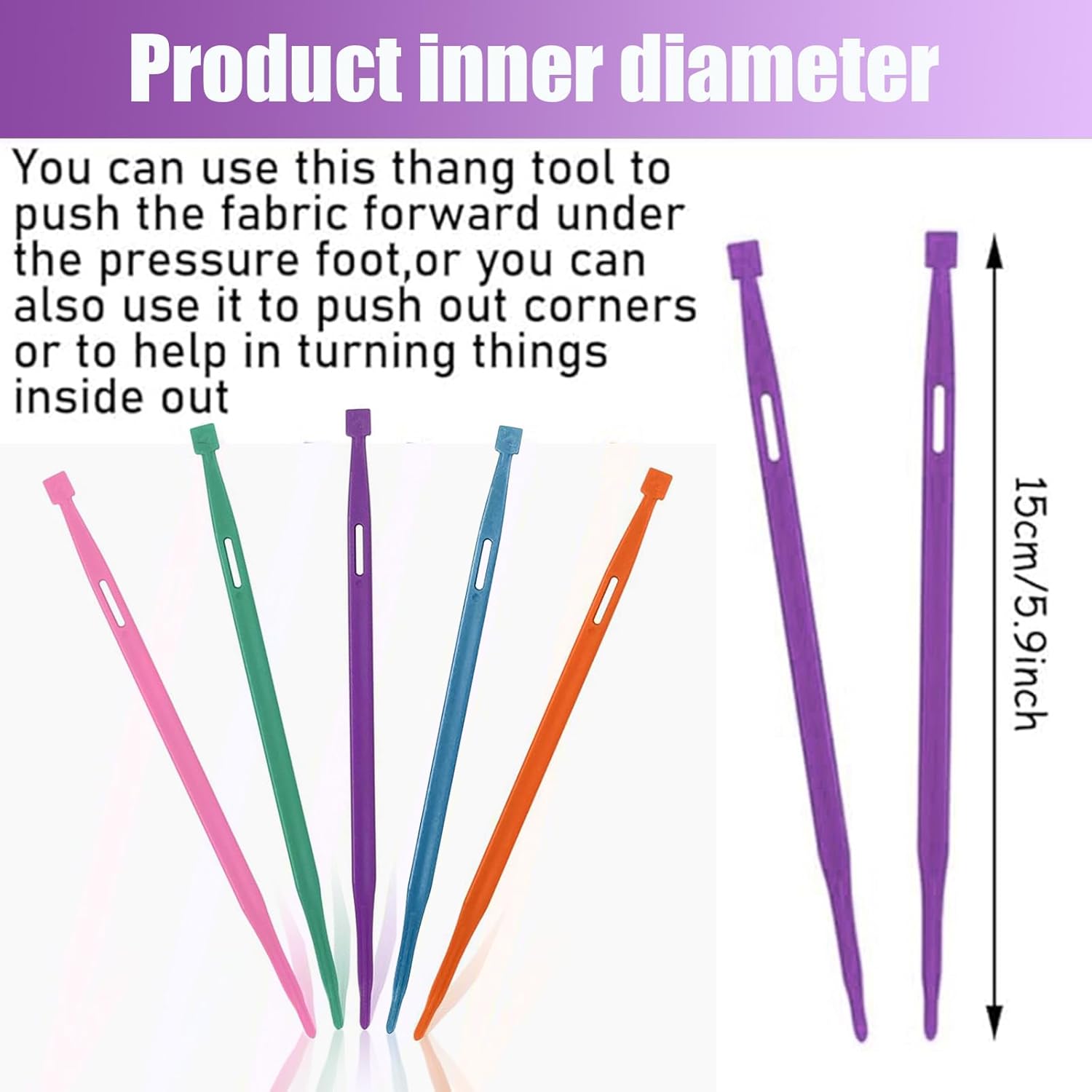 Alternative view of Fbshicung 12 Pcs Household Thang Sewing Tools Accessories - Multicolor Multifunctional Rubber Band Threading Tool for Sewing Craft Projec (12pcs Mixed Color)