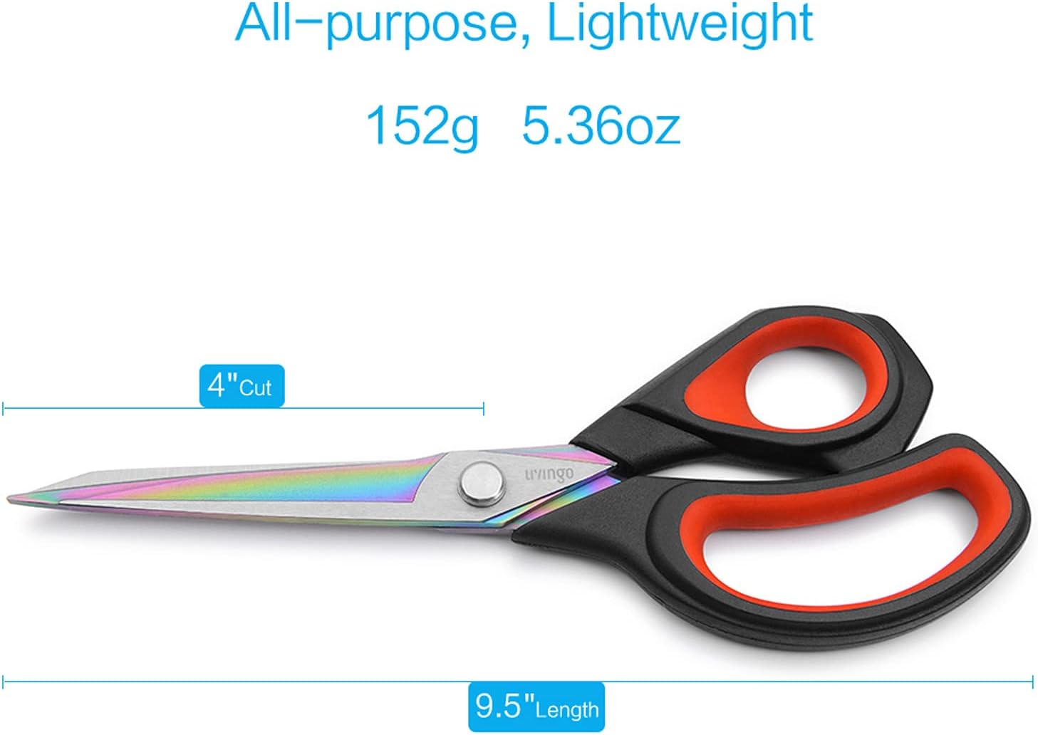Alternative view of LIVINGO Premium Tailor Scissors Heavy Duty Multi-Purpose Titanium Coating Forged Stainless Steel Sewing Fabric Leather Dressmaking Comfort Grip Shears Professional Crafting (9.5 INCH)