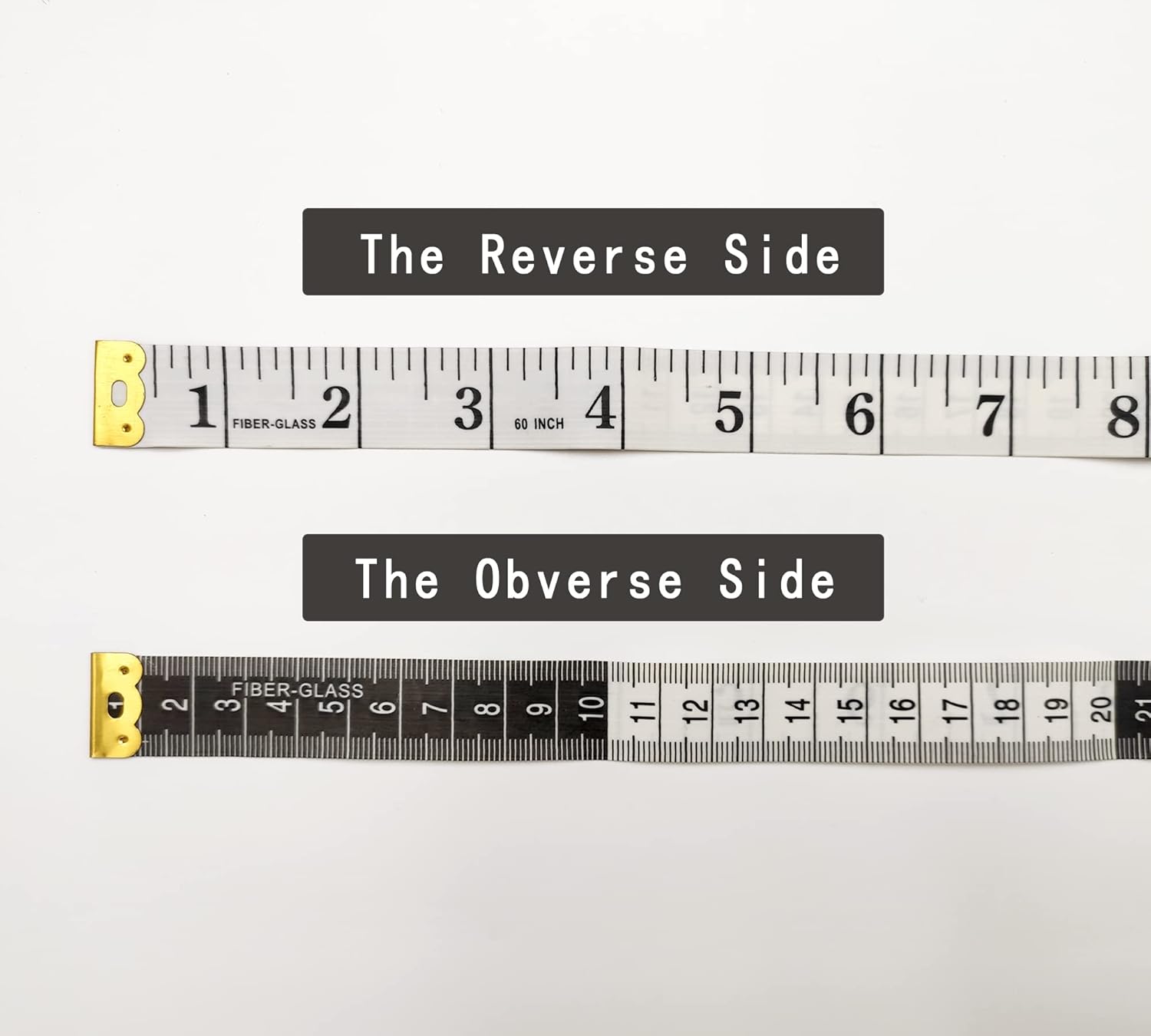 Alternative view of 3 Pack Soft Measuring Tape for Body ,Double Scale Fabric Craft Tape Measure Sewing Tailor Cloth Flexible Ruler for Weight Loss 60 inch/150cm,White