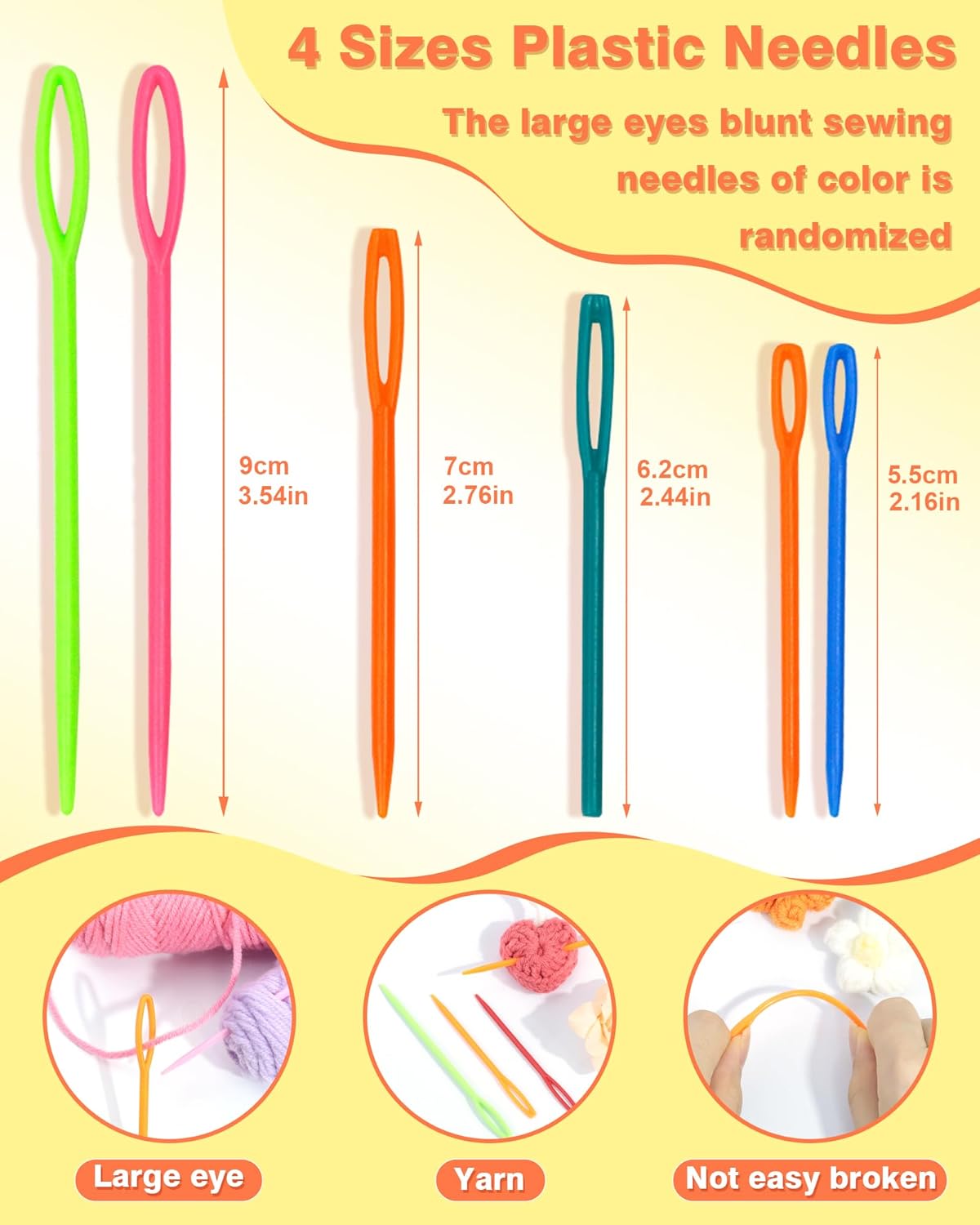 Alternative view of 300pcs FIVEIZERO Stitch Markers with 6 pieces of large blunt sewing needles,colorful knitting markers,plastic crochet hook clip,bulk Crochet hook markers for knitting stitch locking clip crochet hooks