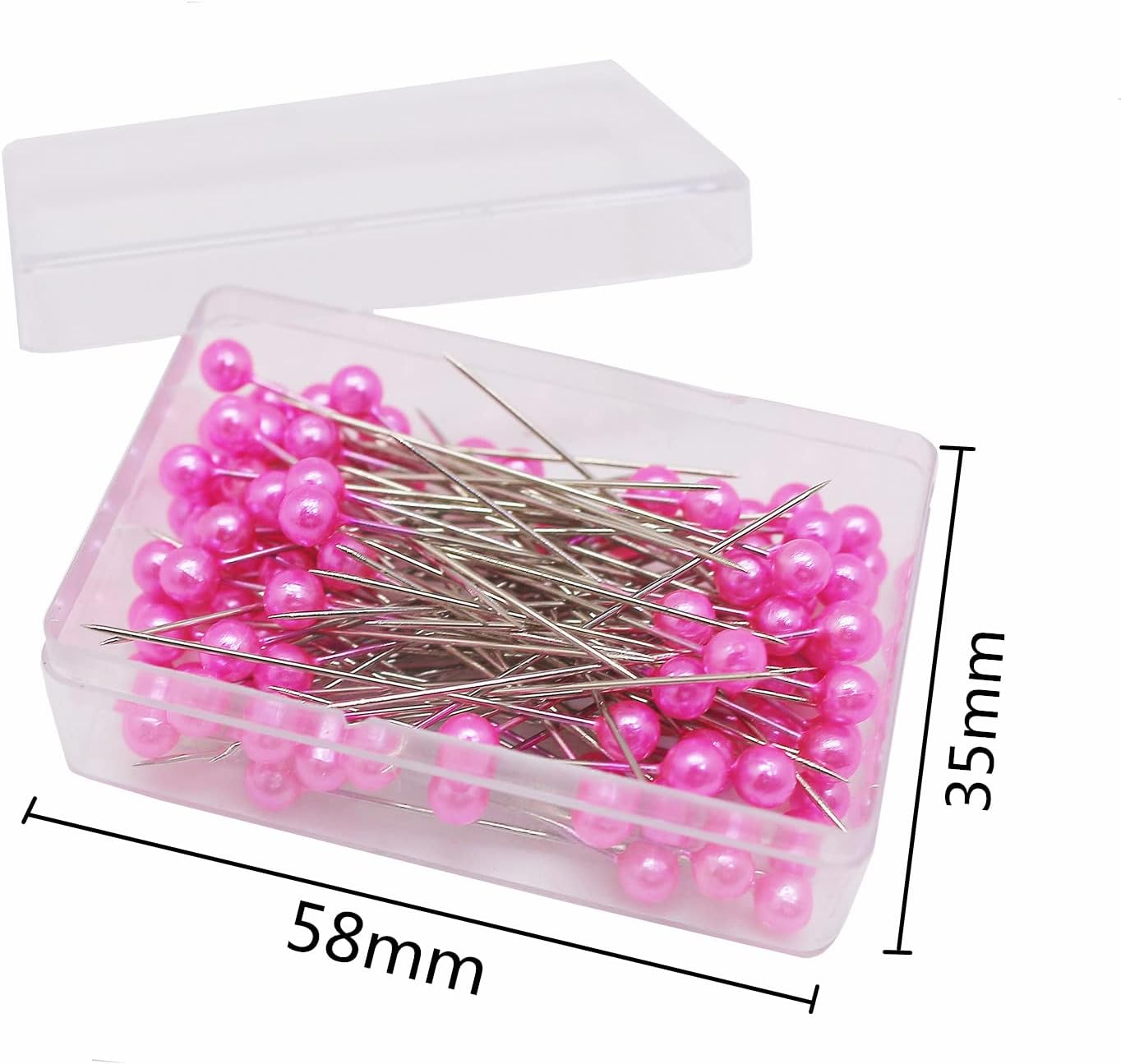 Alternative view of 1200PCS Sewing Pins for Fabric, Straight Pins with Pearlized Ball Heads Long 1.6inch, Quilting Pins for Dressmaker, Jewelry DIY Decoration, Craft and Sewing Tools