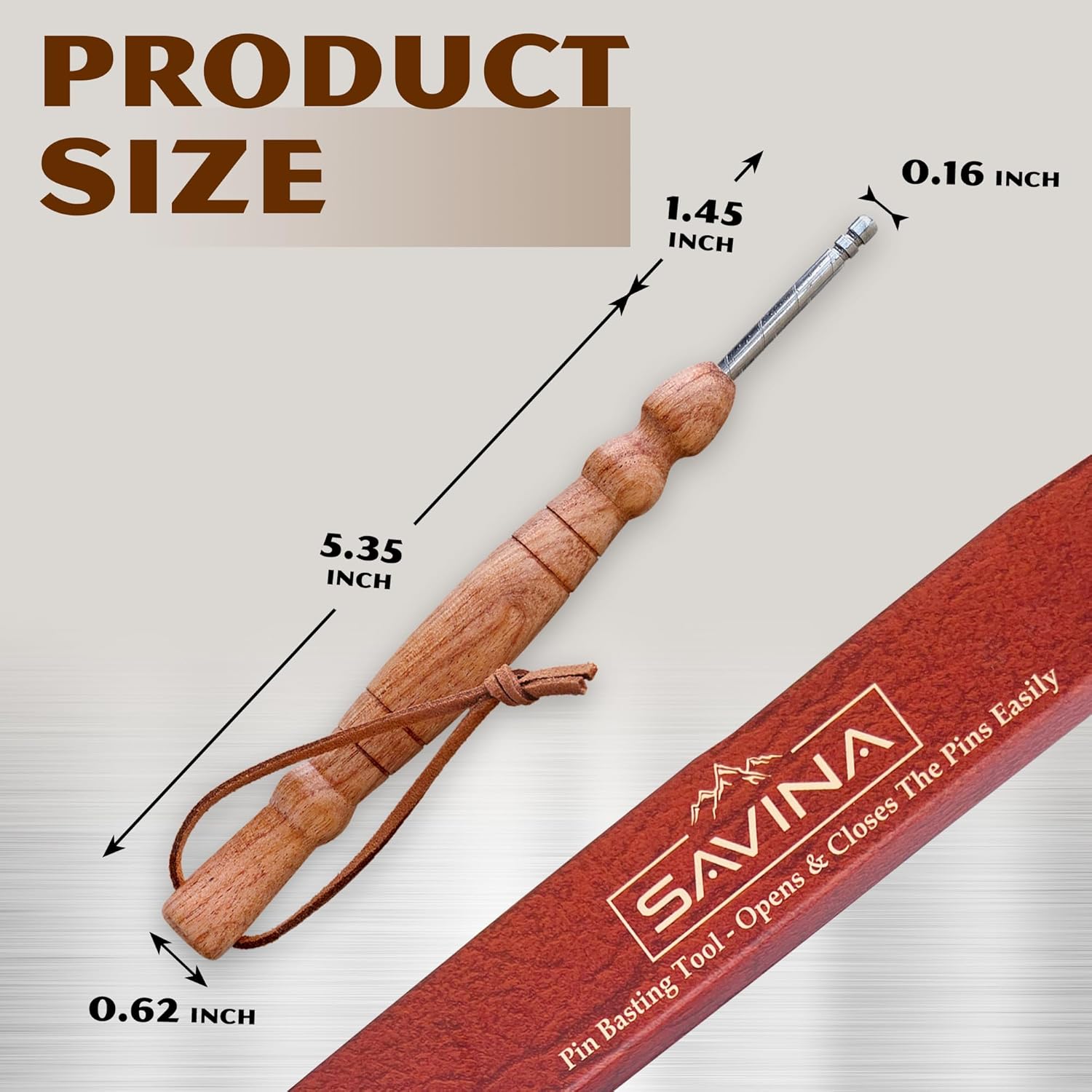 Savina Pin Basting Tool - Opens & Closes The Pins Easily, Saves Your Finger When Pinning Quilt - A Handcrafted Sewing Tool for Quilters & Sewers.