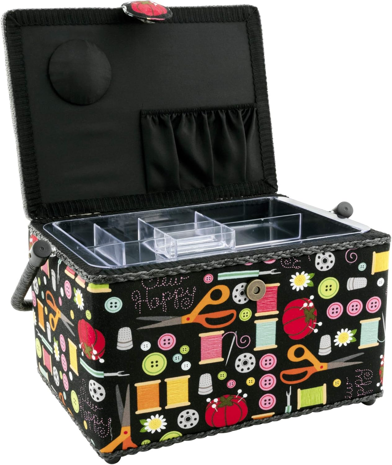 Alternative view of Dritz Large Sewing Basket, Black Sewing Notions
