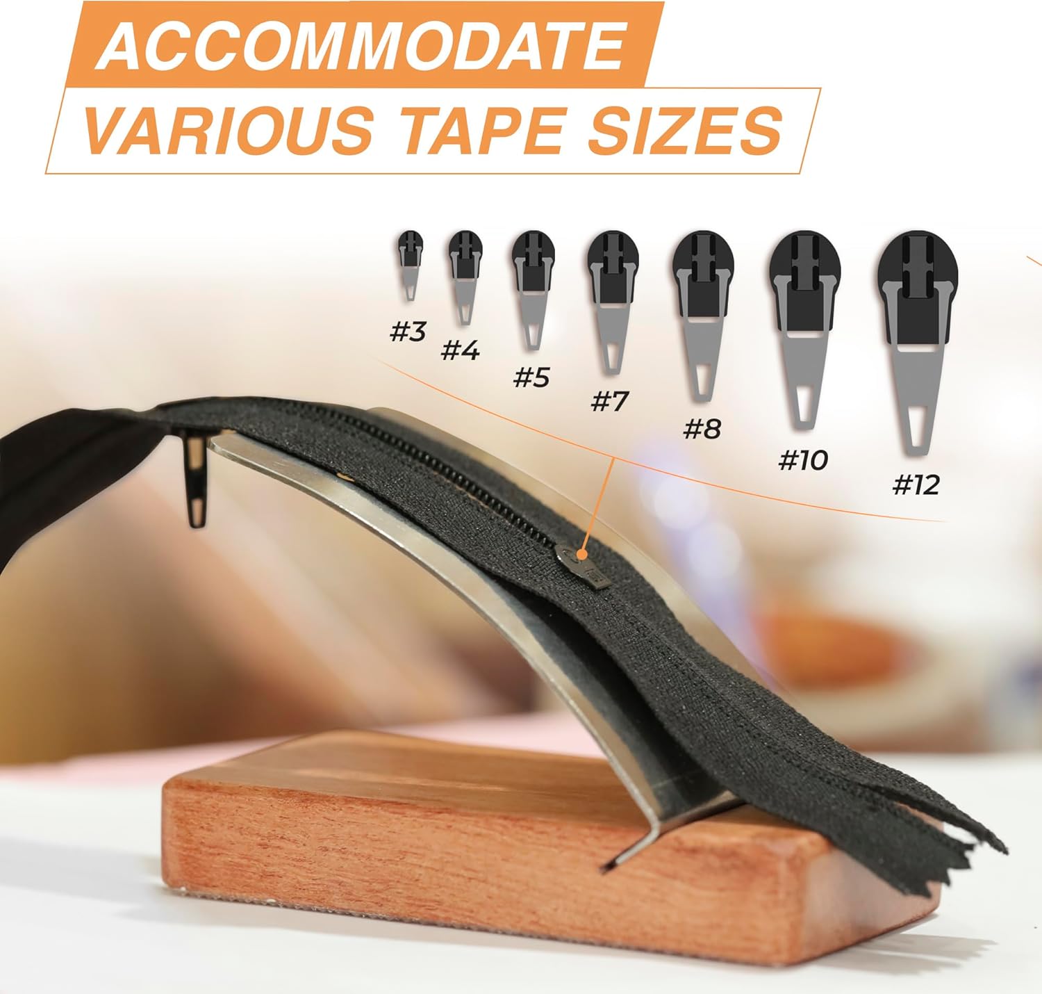 Alternative view of Savina Zipper Jig Tool, Hardwood & Stainless Steel Zipper Installing Tool for Dresses & Pants, Works with Various Sizes, Tool for Sewing.