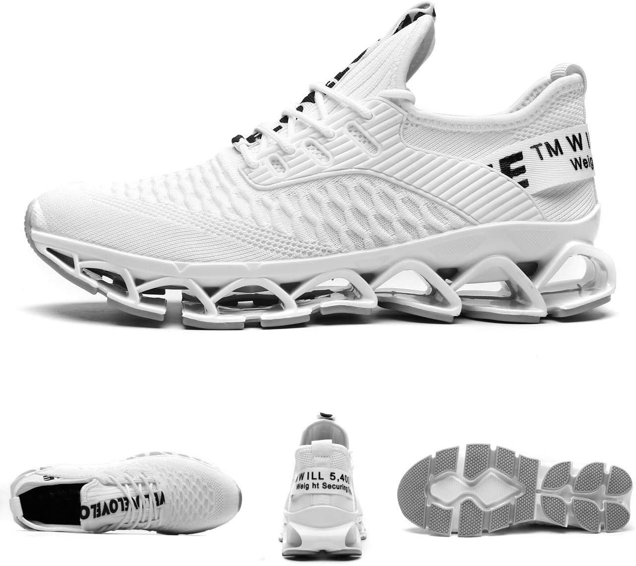 Chopben Men's Running Shoes Blade Non Slip Fashion Sneakers Breathable Mesh Soft Sole Casual Athletic Walking Shoes