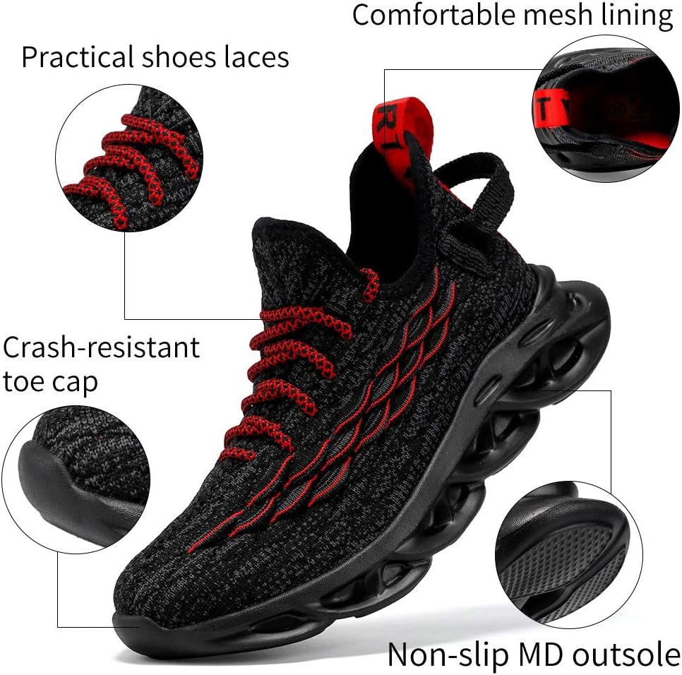 Alternative view of JMFCHI Boys Girls Kids' Sneakers Knitted Mesh Sports Shoes Breathable Lightweight Running Shoes for Kids Fashion Athletic Casual Shoes