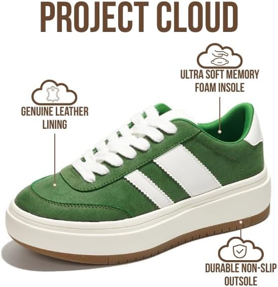 Project Cloud Platform Sneakers for Women - Lightweight Memory Foam Insole Womens Sneakers - Non-Slip Fashion Sneakers for Women Footwear - Women's Fashion Platform Shoes (Nita)
