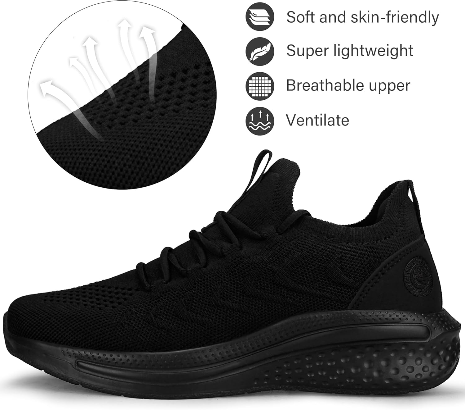Pujcs Mens Tennis Shoes Slip on Sneakers Ligthtweight Wlking Running Shoes for Work Gym Workout Sports Atheletic