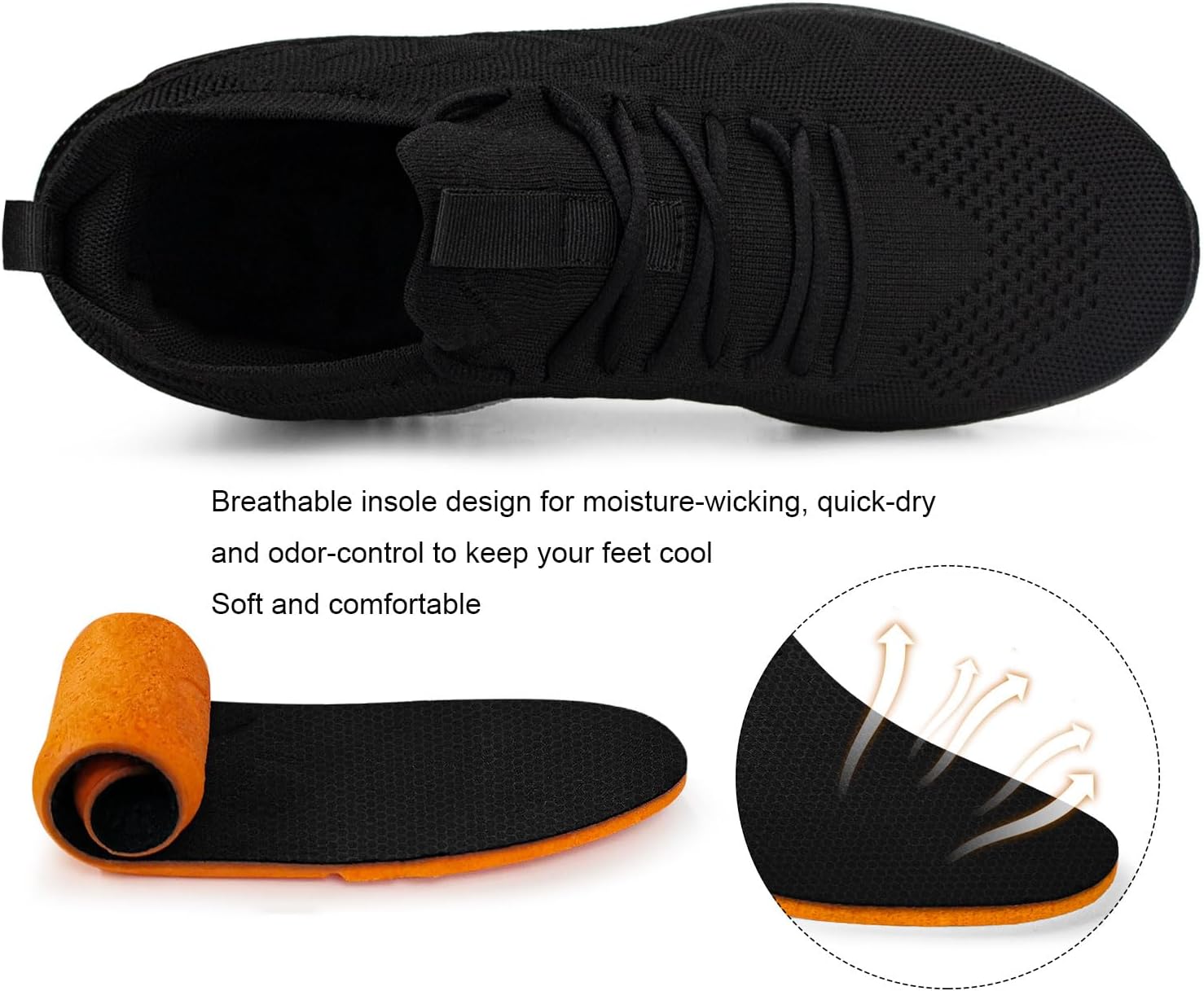 Alternative view of Pujcs Mens Tennis Shoes Slip on Sneakers Ligthtweight Wlking Running Shoes for Work Gym Workout Sports Atheletic