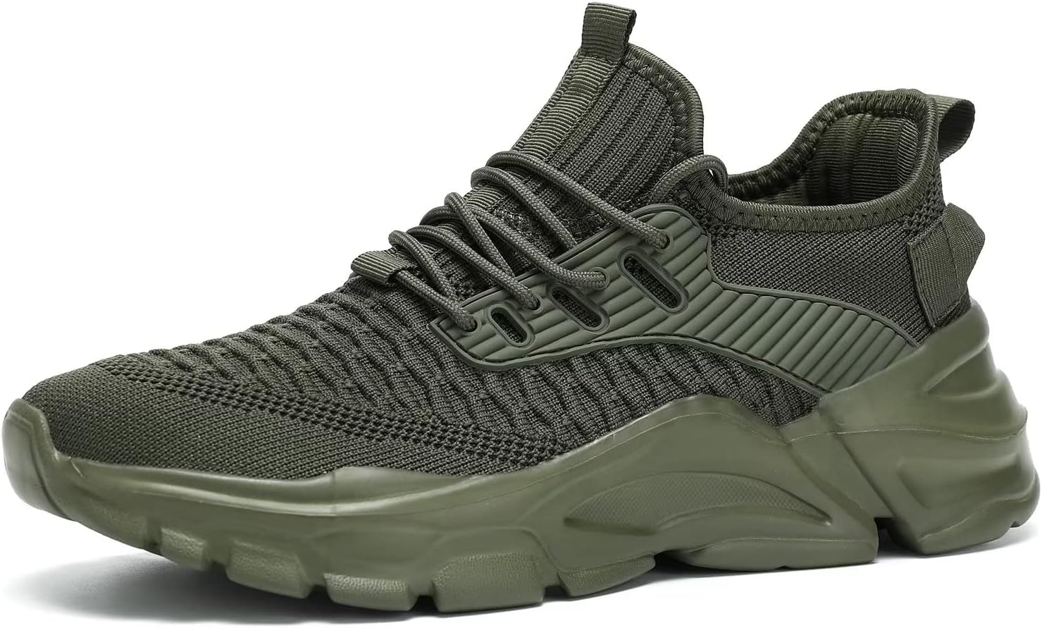 Srenket Men's Running Shoes, Non Slip, Breathable, Lightweight Fashion Sneakers, Slip Resistant Athletic Sports Walking Gym Work Shoes