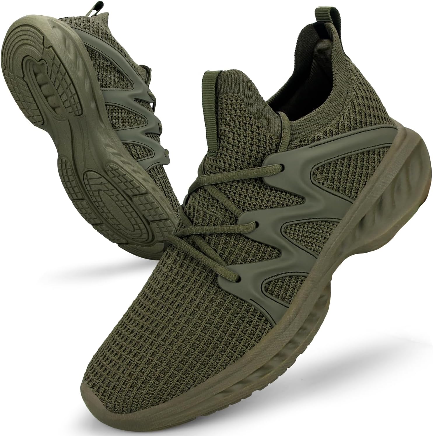 Pujcs Men's Slip on Walking Shoes Lightweight Breathable Non Slip Running Shoes Athletic Gym Tennis Shoes Sneakers for Men