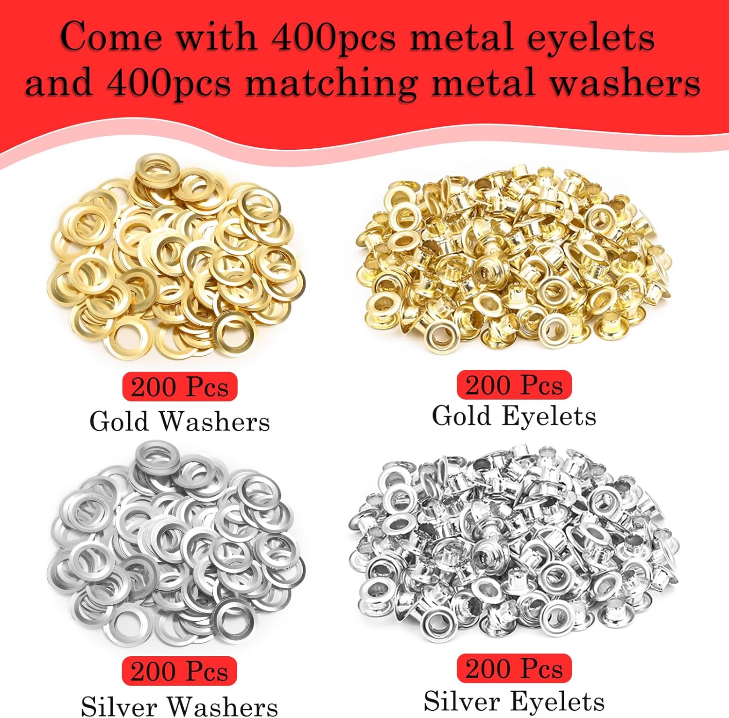 803Pcs Grommet Eyelet Pliers Kit, 1/4 Inch Grommet Tool Kit with 800 Metal Eyelets, Grommet Hand Press kit for Leather Crafts(Inside Dia: 6.4mm/Outer Dia: 12mm (A.I.S.)/Flange Width: ~3mm) - Image 4