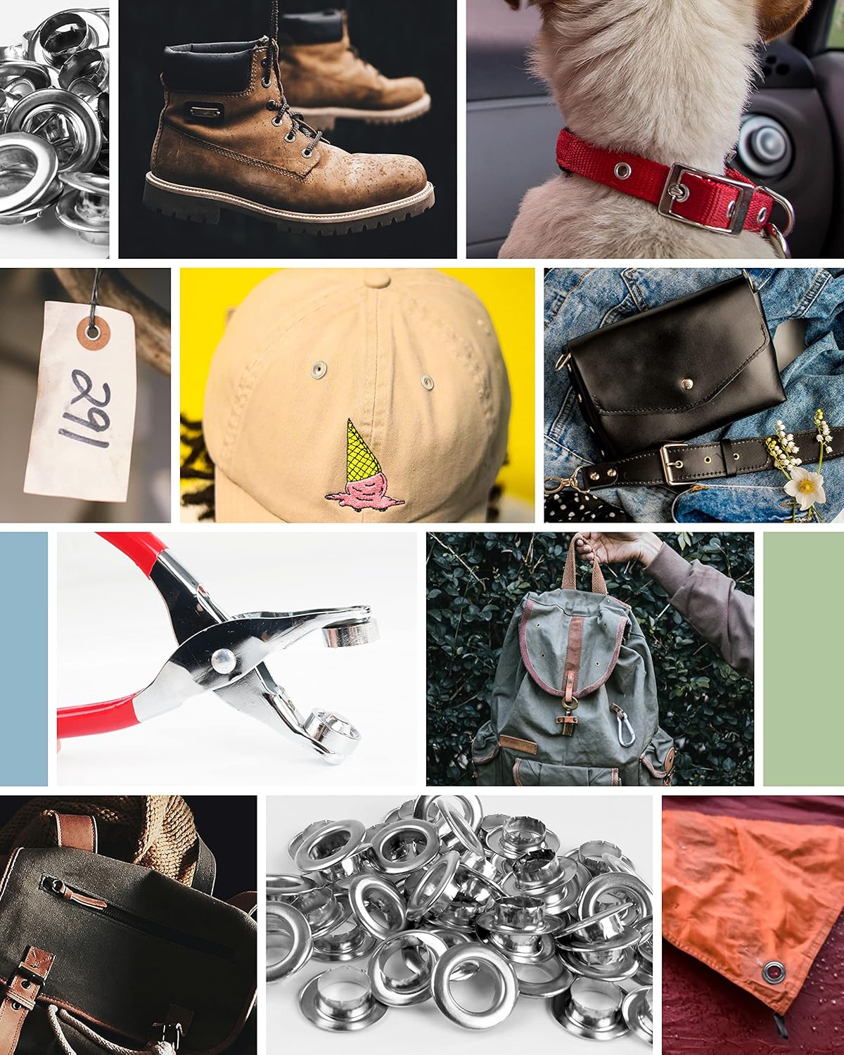 150Pcs 1/2 Inch Grommet Tool Kit, Leather Hole Punch Pliers, Grommets Kit with 150 Metal Eyelets in Silver for Leather, Shoes, Fabric, Belts - Image 5