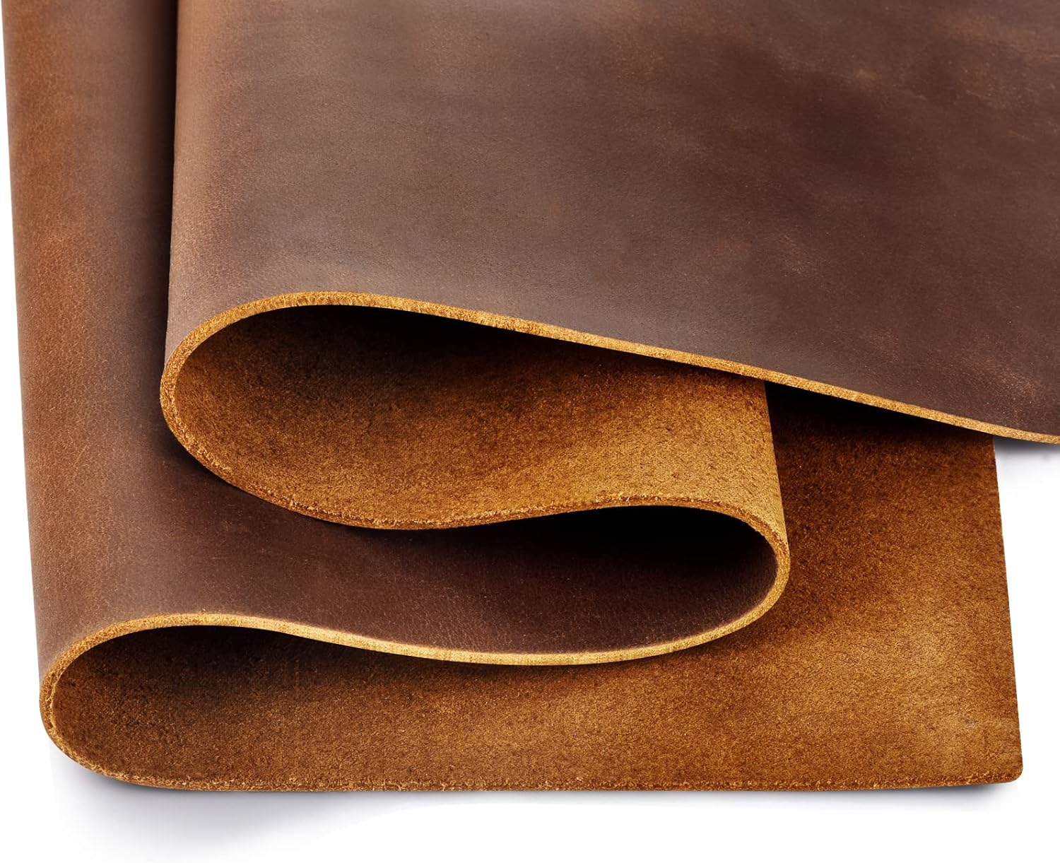 Alternative view of Genuine Leather Tooling Sheets 1.8-2.0MM Thick Genuine Top Full Grain Oil Tan Crazy Horse Cowhide Leather Sheets for Crafts Tooling Sewing Wallet Earring Hobby (Dark Brown, 8"x12")