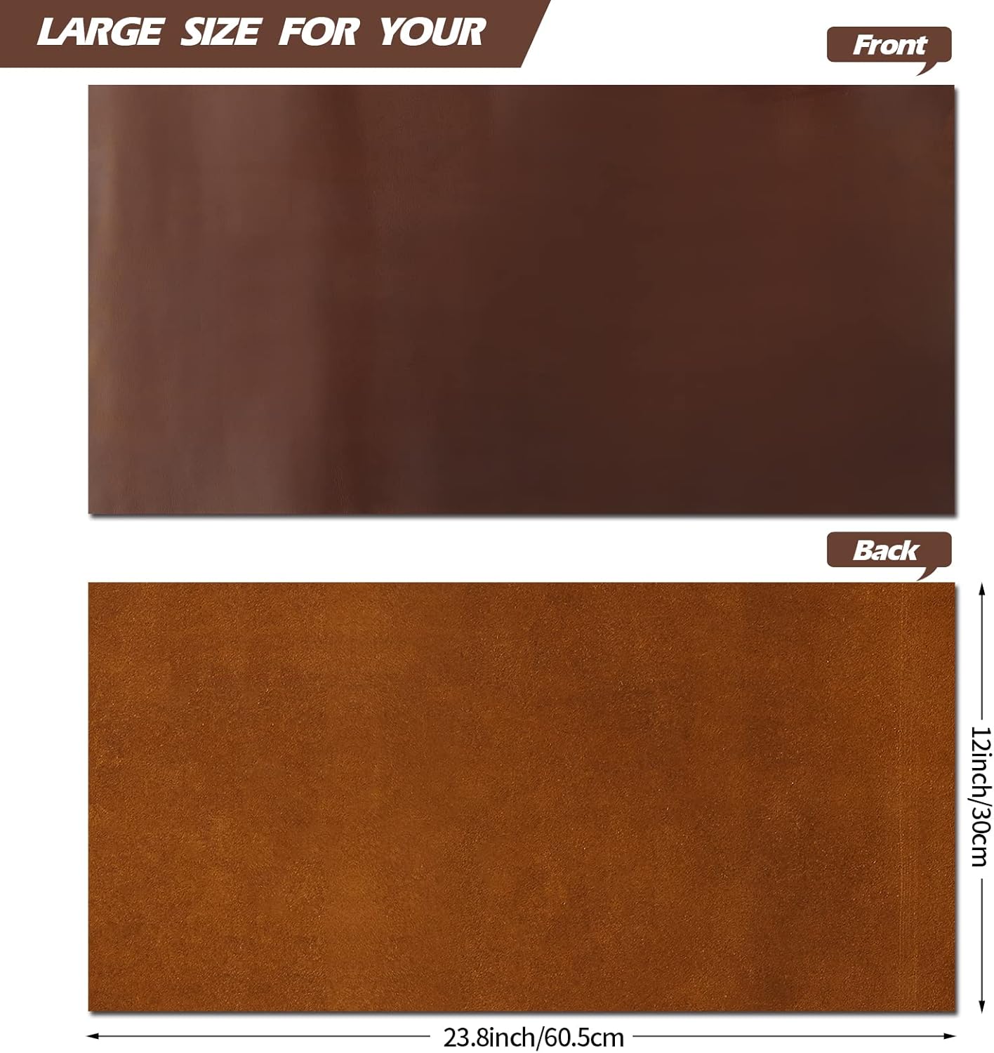 Alternative view of RingSun 12''X24'' Genuine Leather Sheets for Crafts Full Grain Leather Tooling Leather (2mm) Thick Cowhide Leather Pieces Square, Dark Brown