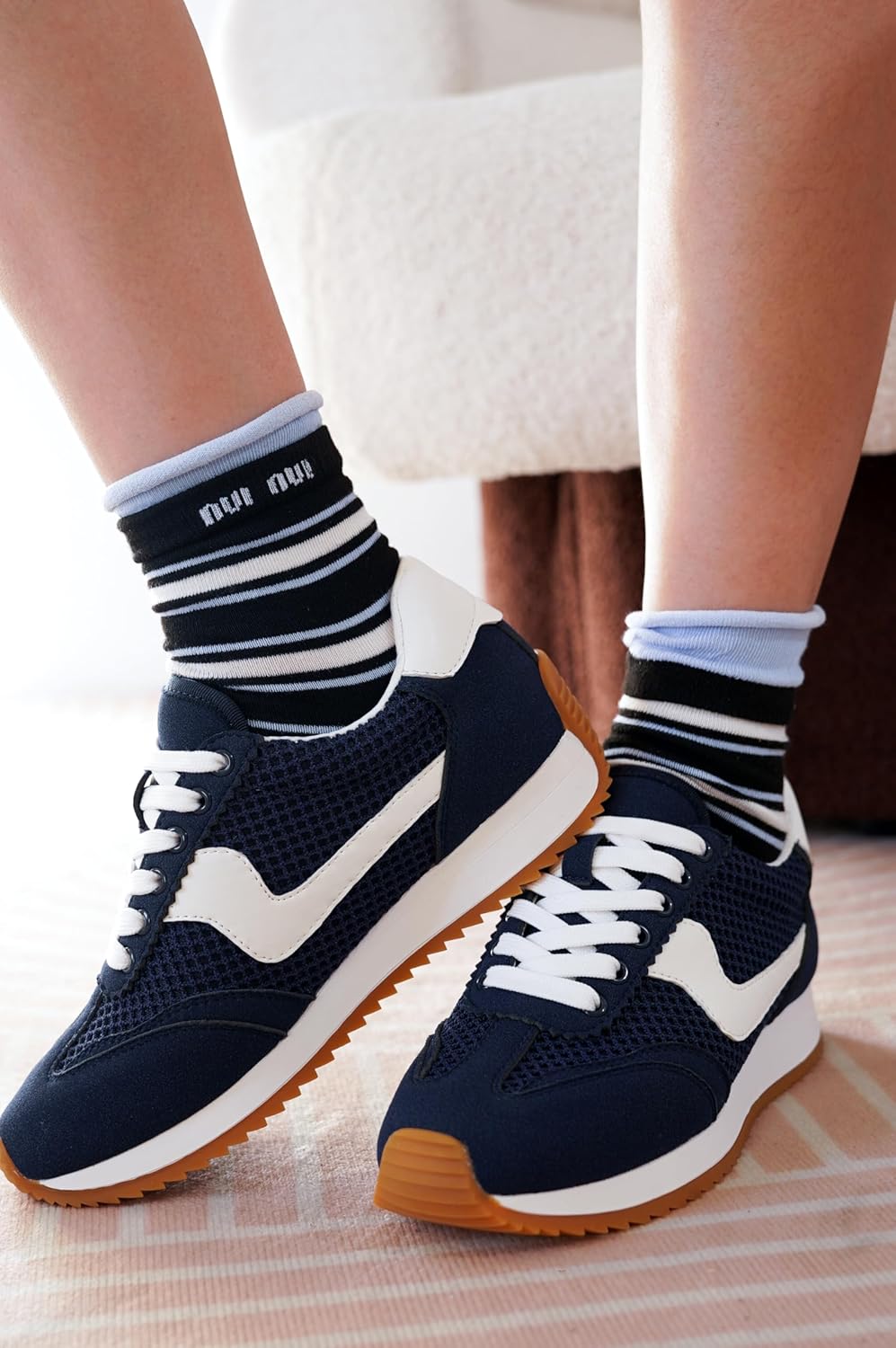 Project Cloud Fashion Sneakers for Women 2026 u2013 Lightweight Lace-Up Shoes for Women with Memory Foam Insoles u2013 Trendy Womens Shoes u2013 Non-Slip, Comfortable Womens Sneakers (Madison)