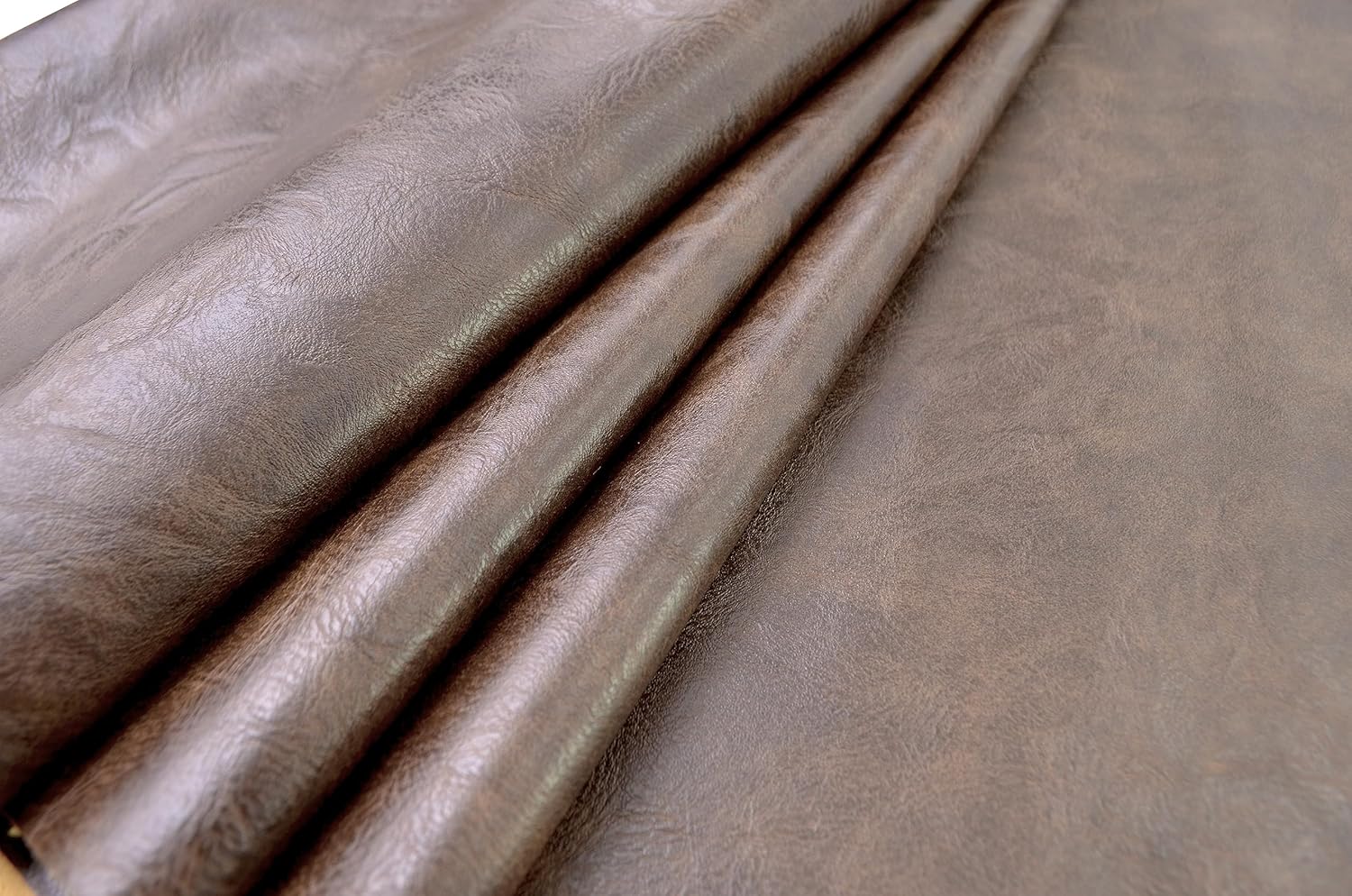 1 Yards 54" x 36" Dark Brown Faux Leather Fabric Distressed Crazy Horse Soft Fake Leather Fabric by The Yard Dark Brown Upholstery Vinyl for Sofa Bags Chairs Car Seats DIY Crafts