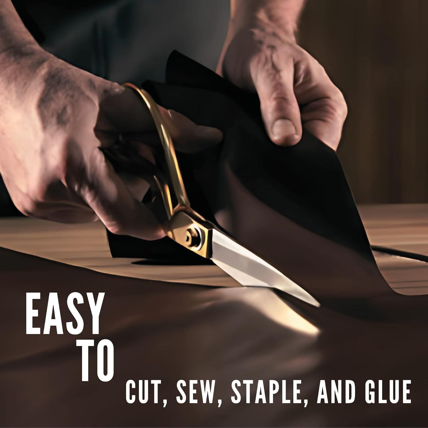 Alternative view of Marine Vinyl Fabric, Upholstery Faux Leather, Outdoor Boat Automotive, DIY and Crafting Pleather - Individual 1 Yard Cut 36"x54" (Black)