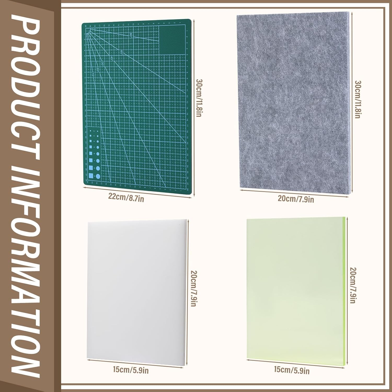 4 Pcs Leather Punch Pads, Leather Cutting Mat, Sound Absorbing Pad and A4 Self Healing Cutting Mat, Punching Tools for DIY Craft Lovers