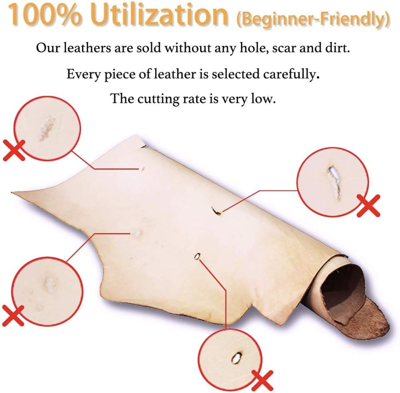 Alternative view of ELW Vegetable Tanned Import Tooling Leather 6/7 oz. (2.4-2.8 mm) Thickness Weight | Pre-Cut 12"x24"| Cowhide Full Grain Leather Handmade Crafting, Sewing, Molding, Workshop, Hobby, Projects