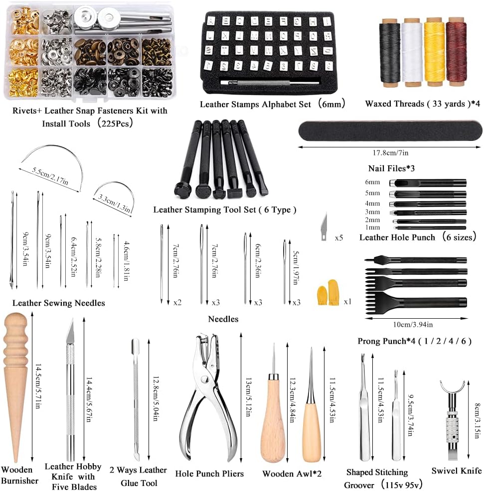 Alternative view of IMZAY 415 PCS Leather Working Kit, Leather Tool Kit, LeatherCrafting Kit for Beginners with Leatherworking Tools Punching Sewing Stamping Sanding Tools for Leathercraft Professional