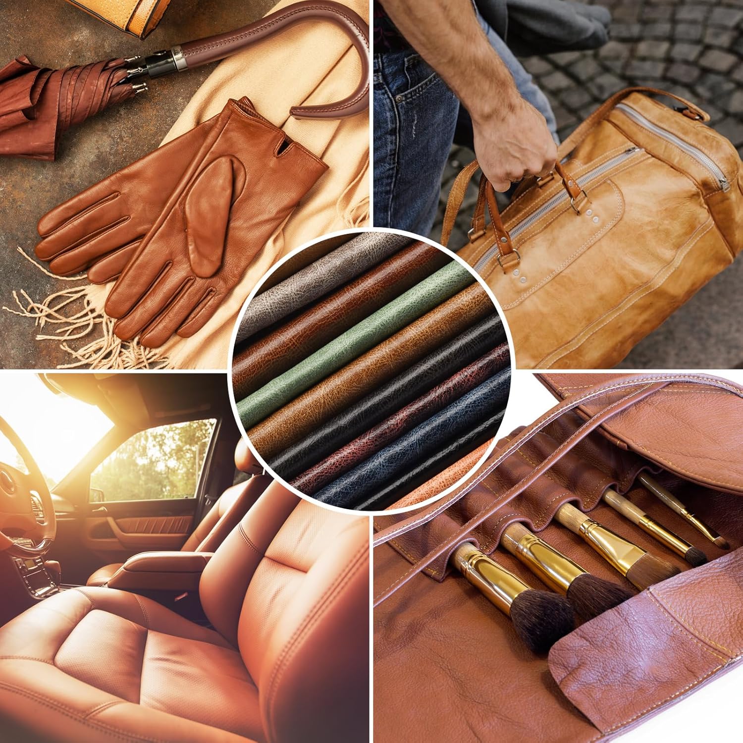 Faux Leather Fabric, Soft Synthetic PU Fabric Material, Thick Durable Synthetic Repholstery Leather Vinyl, Soft Touch Distressed DIY Crafts, Upholstery - Individual 1 Yards Cut 36" x 54"- Black - Image 6