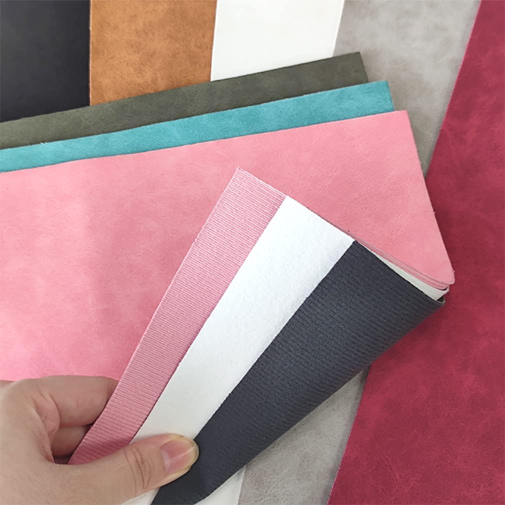 8 Pcs Colored Faux Suede PU Leather Fabric, Soft Smooth Synthetic Crafts Leather Fabric for Handicraft DIY Projects (21cmx30cm) - Image 4