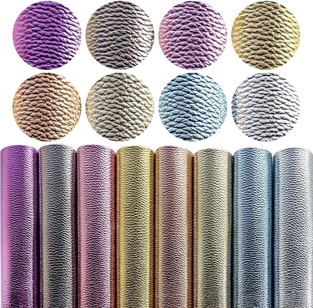 8 Pcs Colored Faux Suede PU Leather Fabric, Soft Smooth Synthetic Crafts Leather Fabric for Handicraft DIY Projects (21cmx30cm) - Image 7